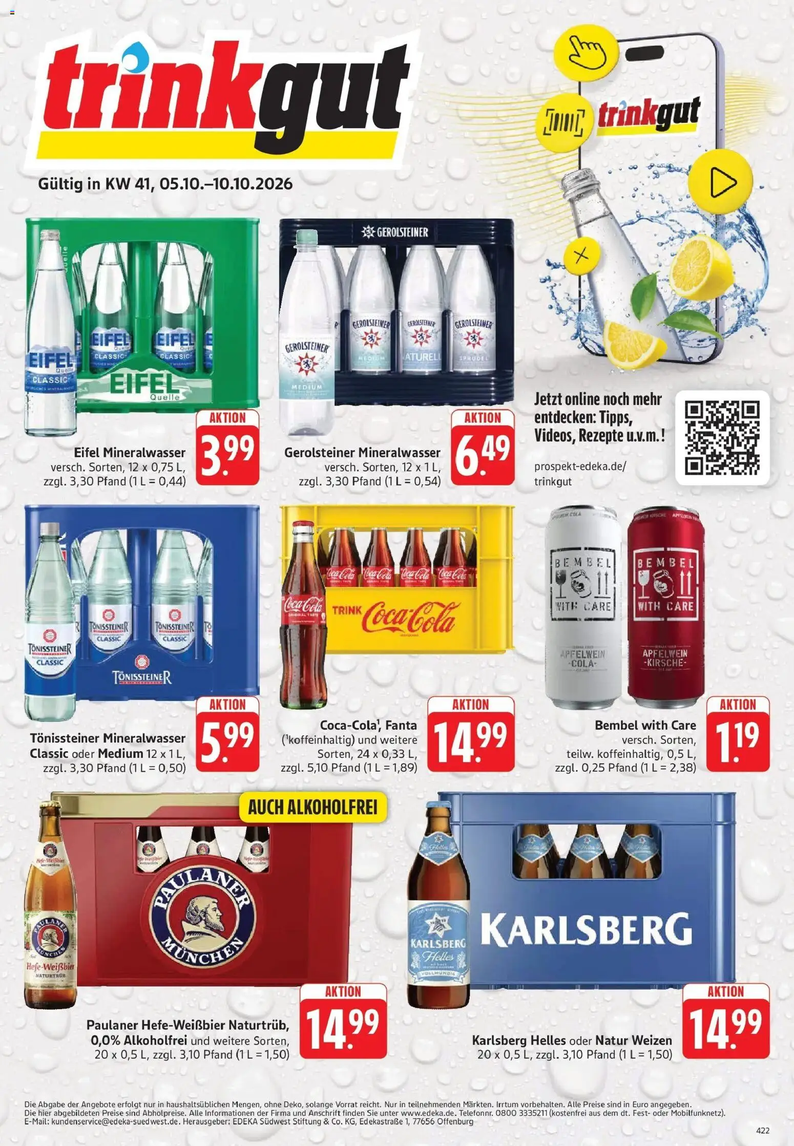 Vorschau von dem Prospekt des Geschäftes Trinkgut, gültig ab dem 05.10.2026 - Coca cola, Cola, Mineralwasser, Gerolsteiner, Paulaner, Fanta