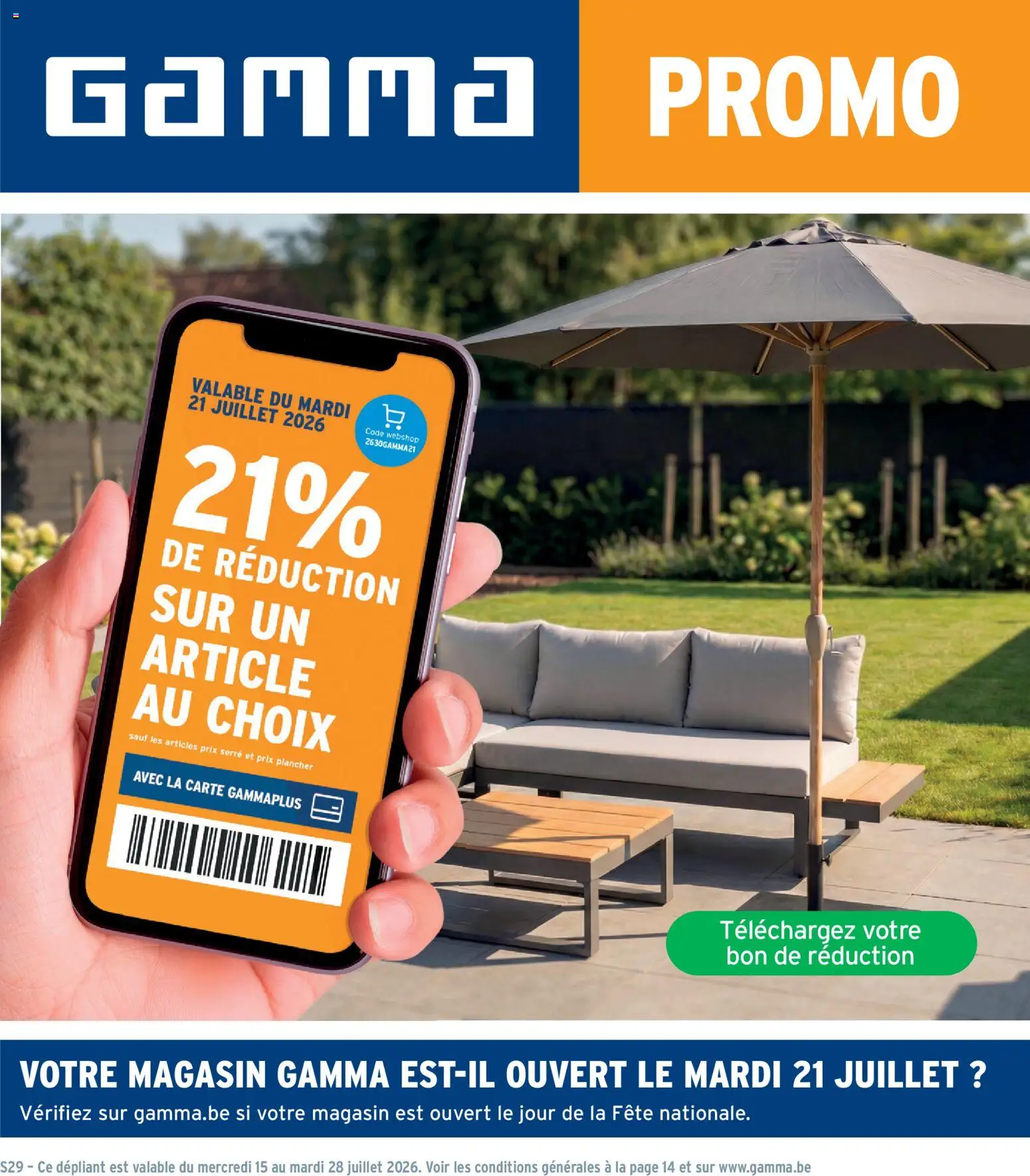 Voorbeeld van GAMMA Publicité van winkel GAMMA geldig vanaf 15/07/2026 - La