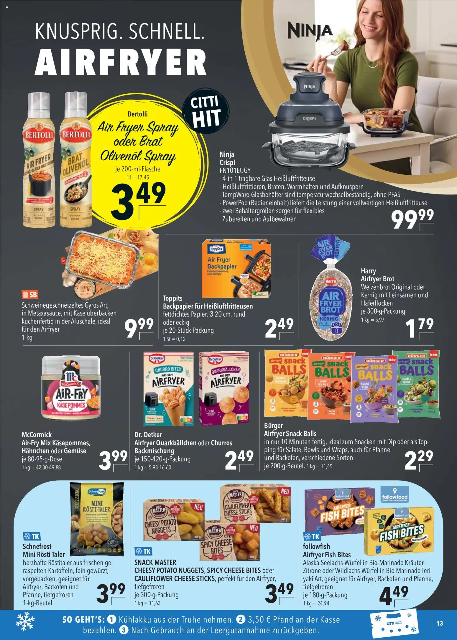 Vorschau von dem Prospekt des Geschäftes CITTI Markt, gültig ab dem 28.10.2026 - Burger, Heißluftfritteuse, Gyros, Gemüse, Backofen, Brot, Top, Zitrone