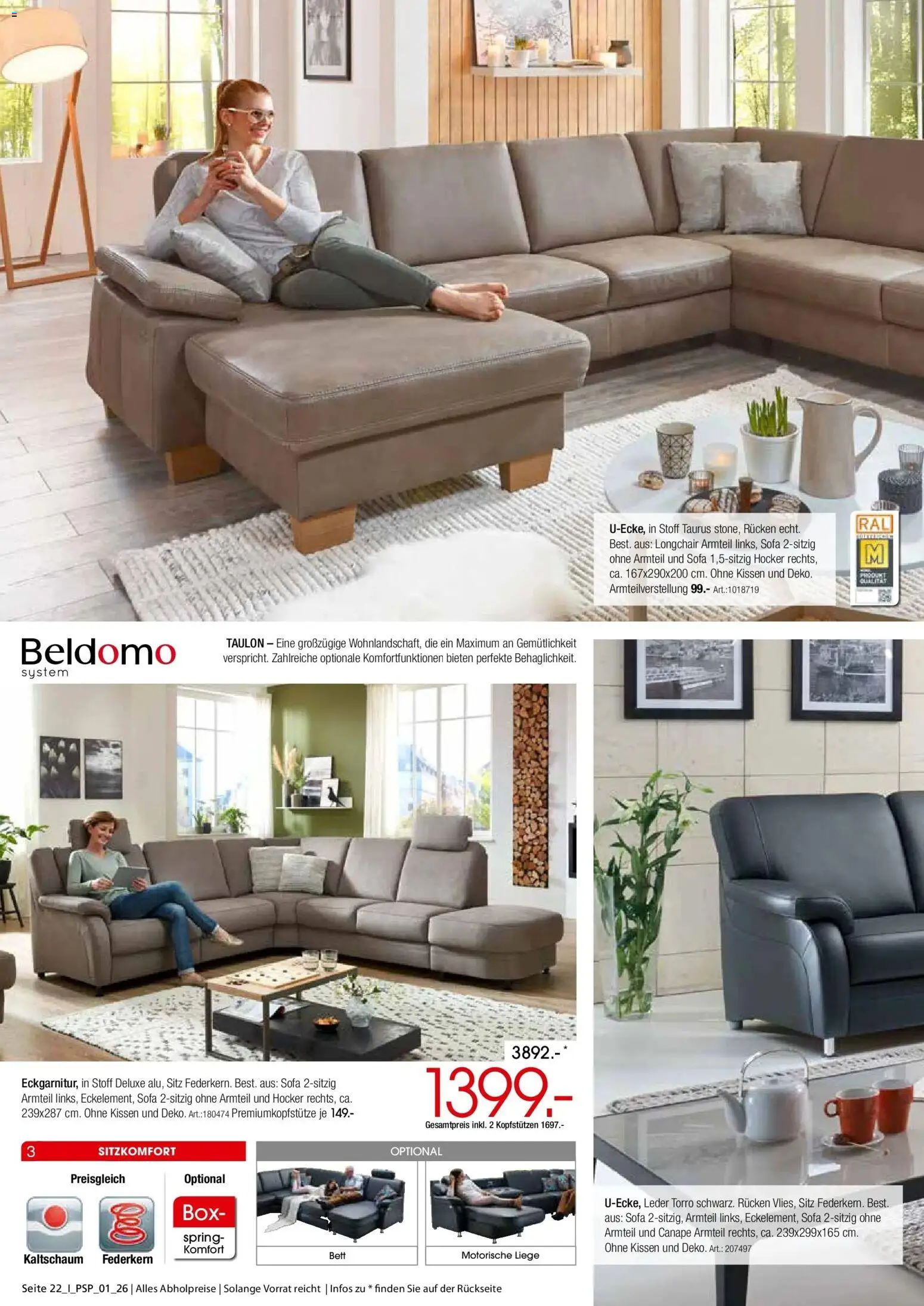 Vorschau von dem Prospekt des Geschäftes Zurbrüggen, gültig ab dem 26.10.2026 - Sofa, Bett, Kissen, Hocker, Box, Liege