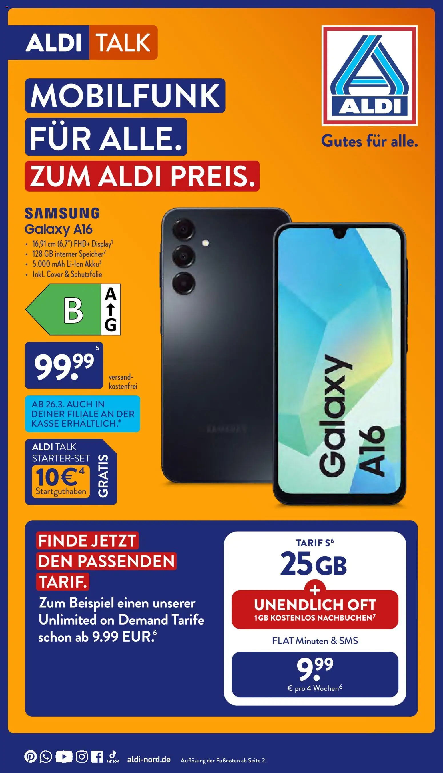 Vorschau von dem Prospekt des Geschäftes Aldi, gültig ab dem 30.03.2026 - Samsung
