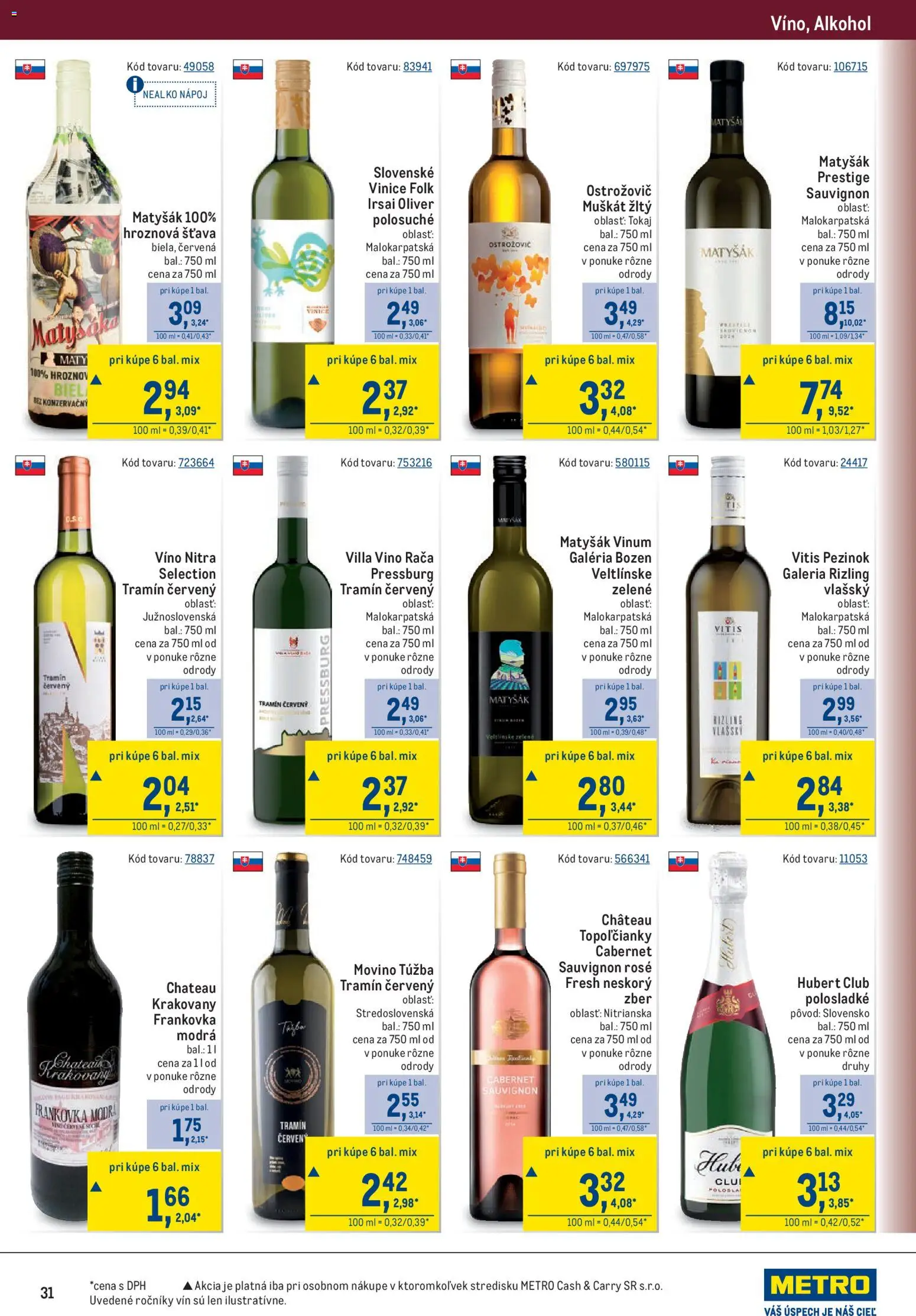 Náhľad Metro letáku platného od 07.10.2026 - Víno, Alkohol, Šťava