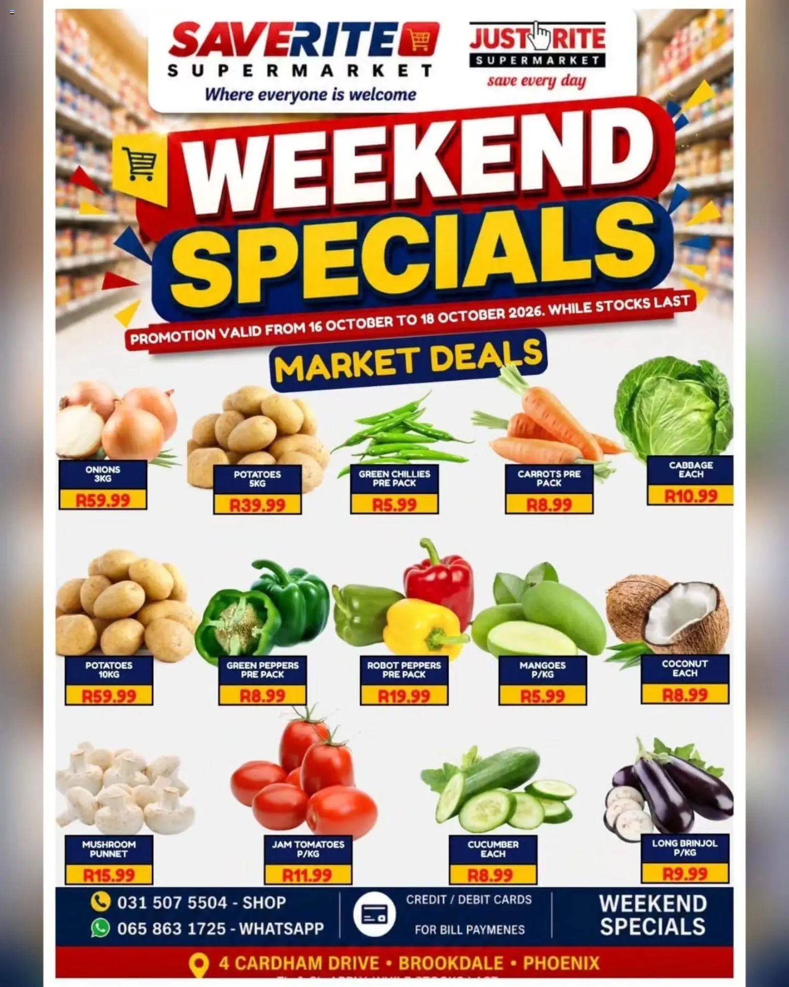 Preview of Saverite flyer valid from 16/10/2026 - Jam, Potatoes, Tomatoes, Carrots, Onions