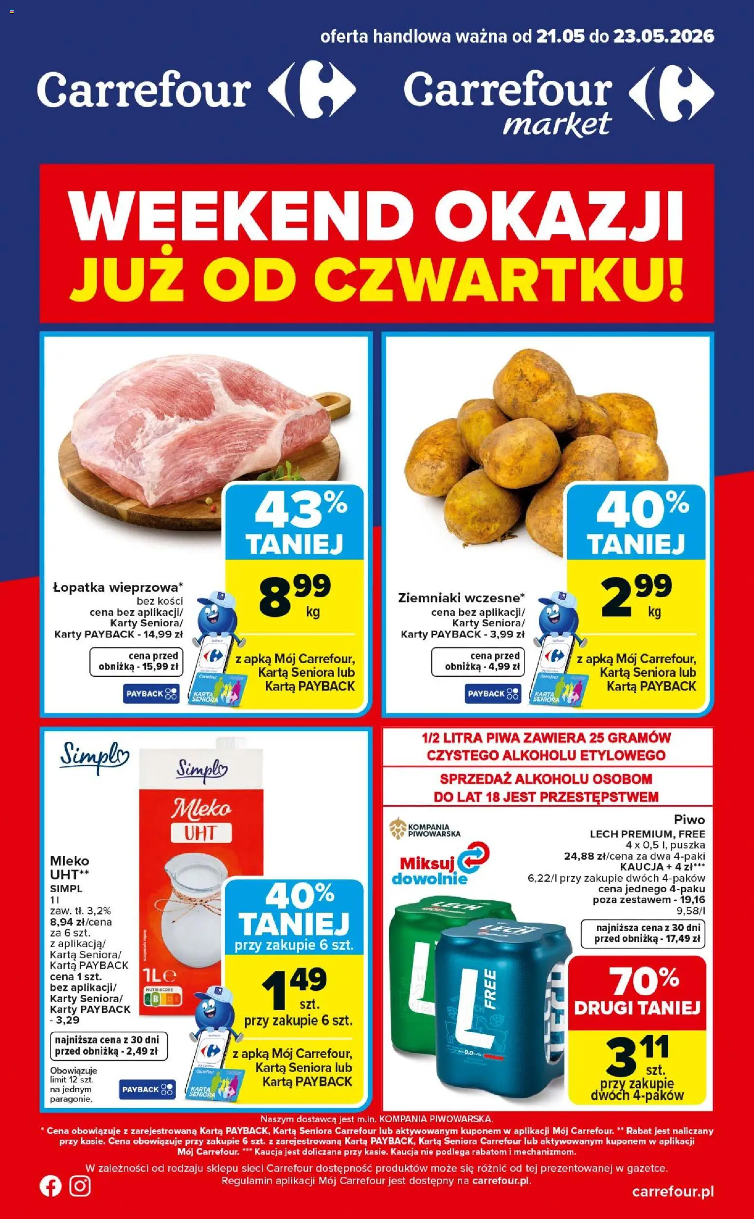 Pogląd gazetki "Carrefour gazetka - Weekend okazji" ze sklepu Carrefour ważnej od 21.05.2026