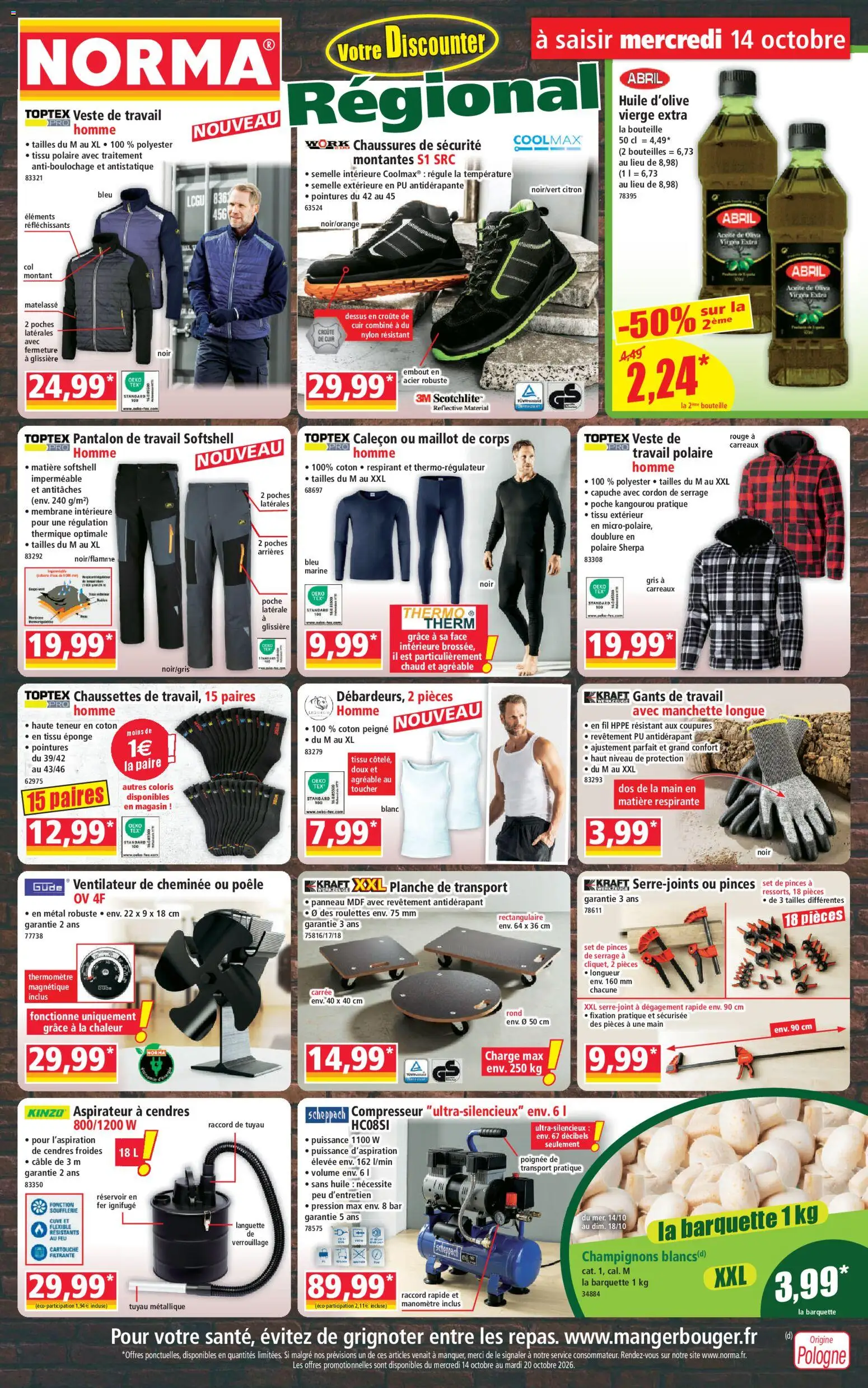 Prévisualisation de Norma catalogue du magasin Norma formulaire valide 14/10/2026 - Chaussures, Chaussures de sécurité, Citron, Champignons, Tuyau, Cartouche, Câble, Huile D'olive