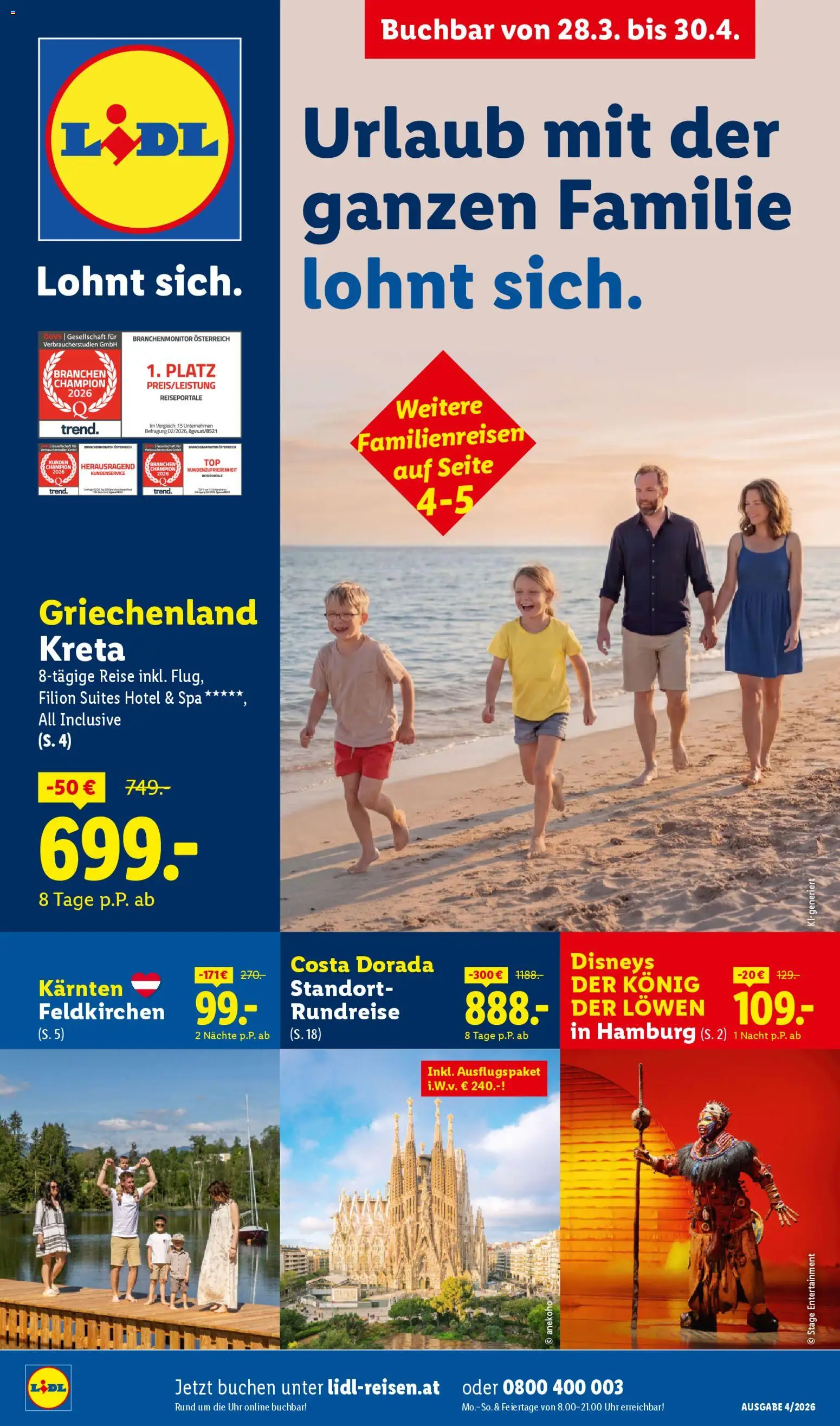 Vorschau der Angebote: Lidl Lidl April Reise - Highlights gültig ab 28.03.2026 - Uhr