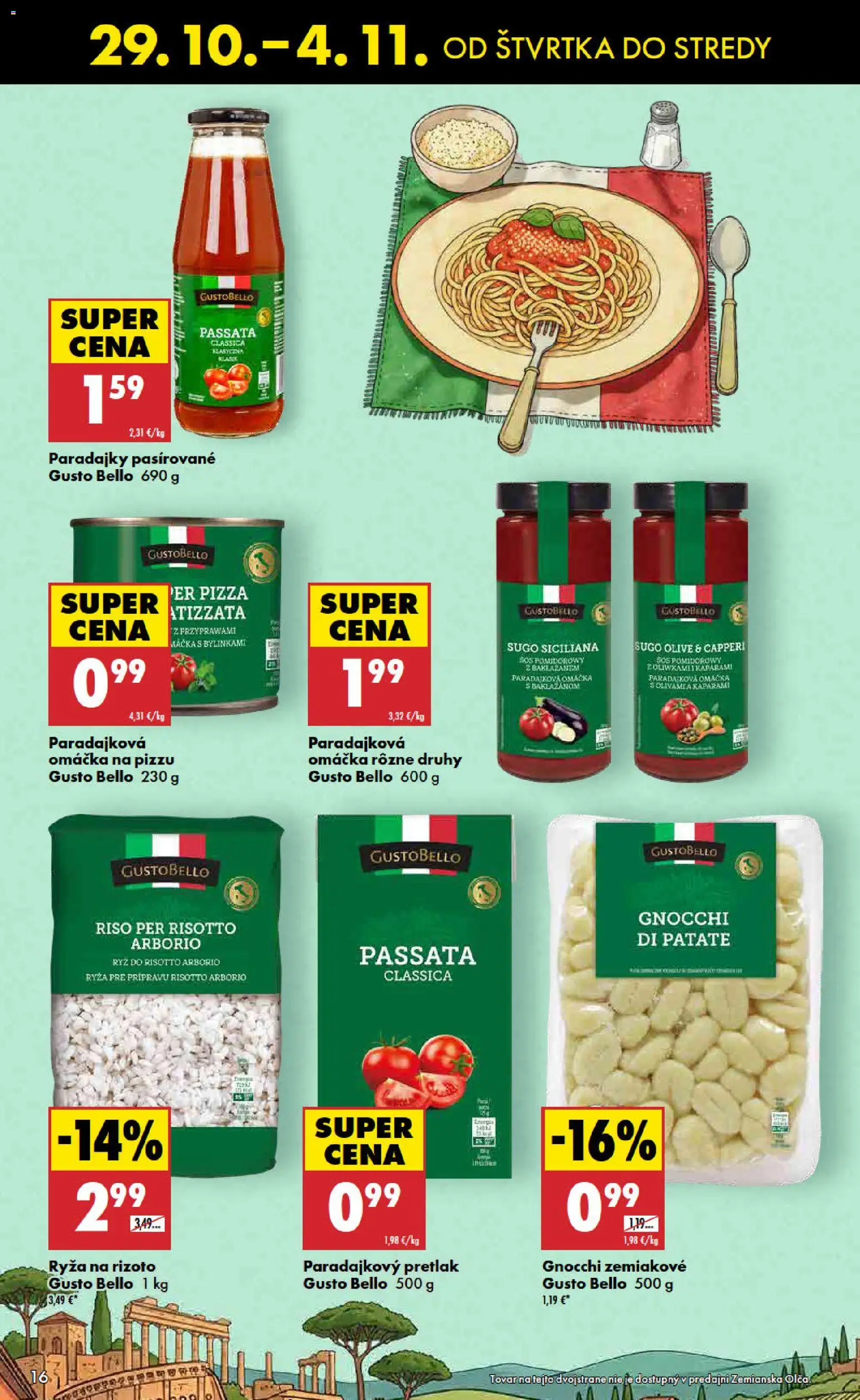Náhľad Biedronka letáku platného od 29.10.2026 - Pizza, Gnocchi, Pretlak, Paradajky, Ryža, Omáčka