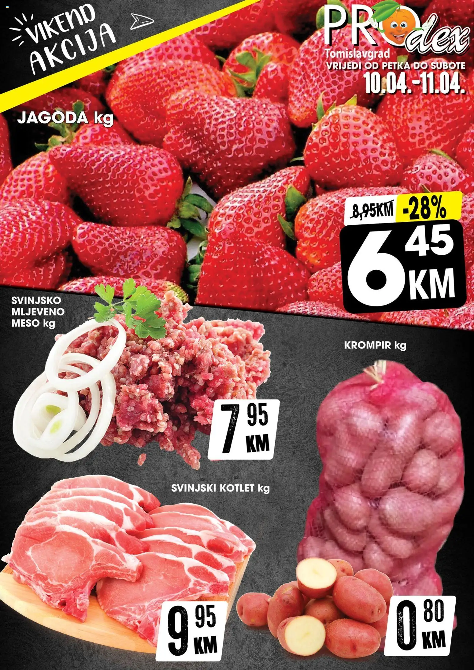 Pregled letka Prodex vikend akcija - Tomislavgrad trgovine Prodex vrijedi od 10.04.2026