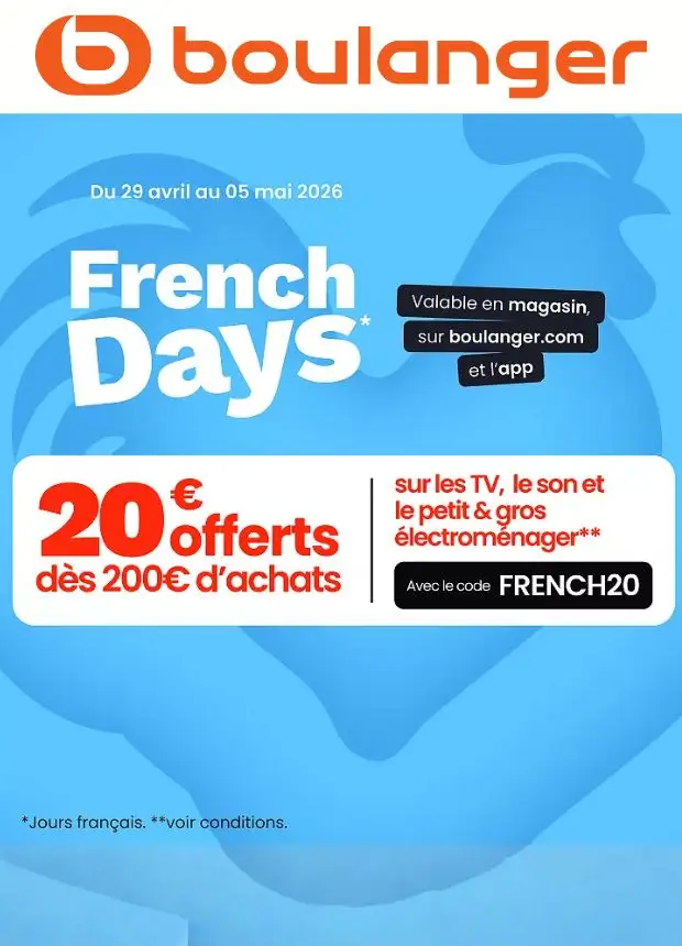 Prévisualisation de Boulanger Catalogue des produits - French Days du magasin Boulanger formulaire valide 29/04/2026