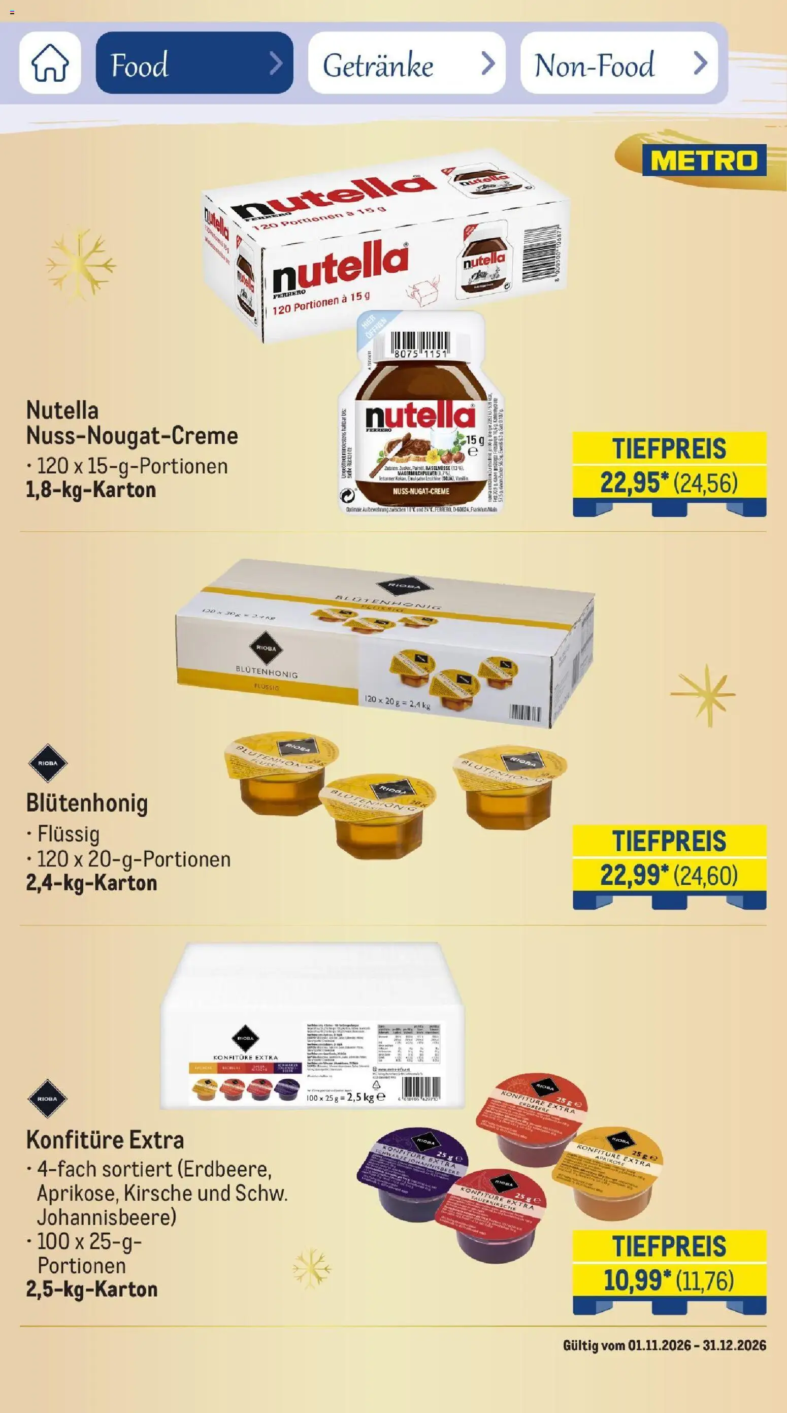Vorschau von dem Prospekt des Geschäftes Metro, gültig ab dem 01.11.2026 - Nutella