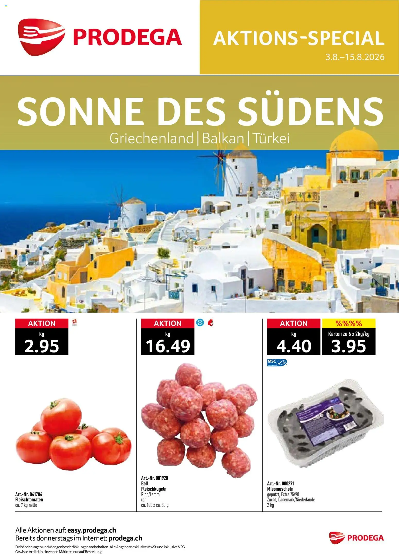 Vorschau des Merkblatts Prodega aktionen Sonne des Südens vom Shop Prodega gültig von 03.08.2026 bis 15.08.2026