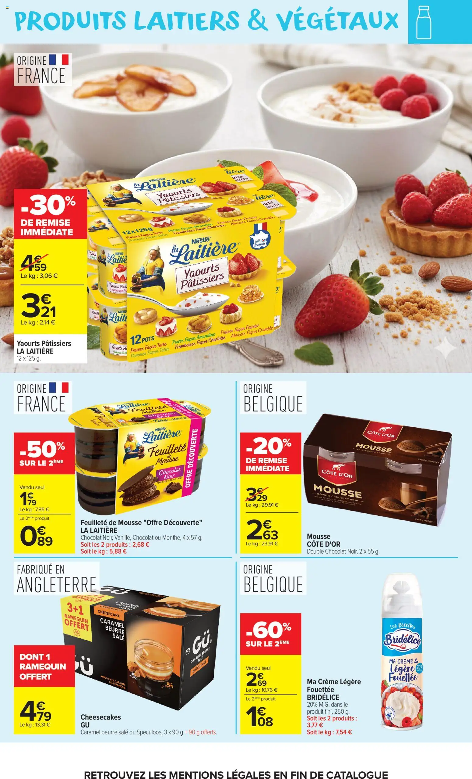 Prévisualisation de Carrefour Market catalogue du magasin Carrefour Market formulaire valide 27/10/2026 - Poires, Crème, Chocolat noir, Pommes, Produits laitiers, Abricots, Bridélice, Yaourts