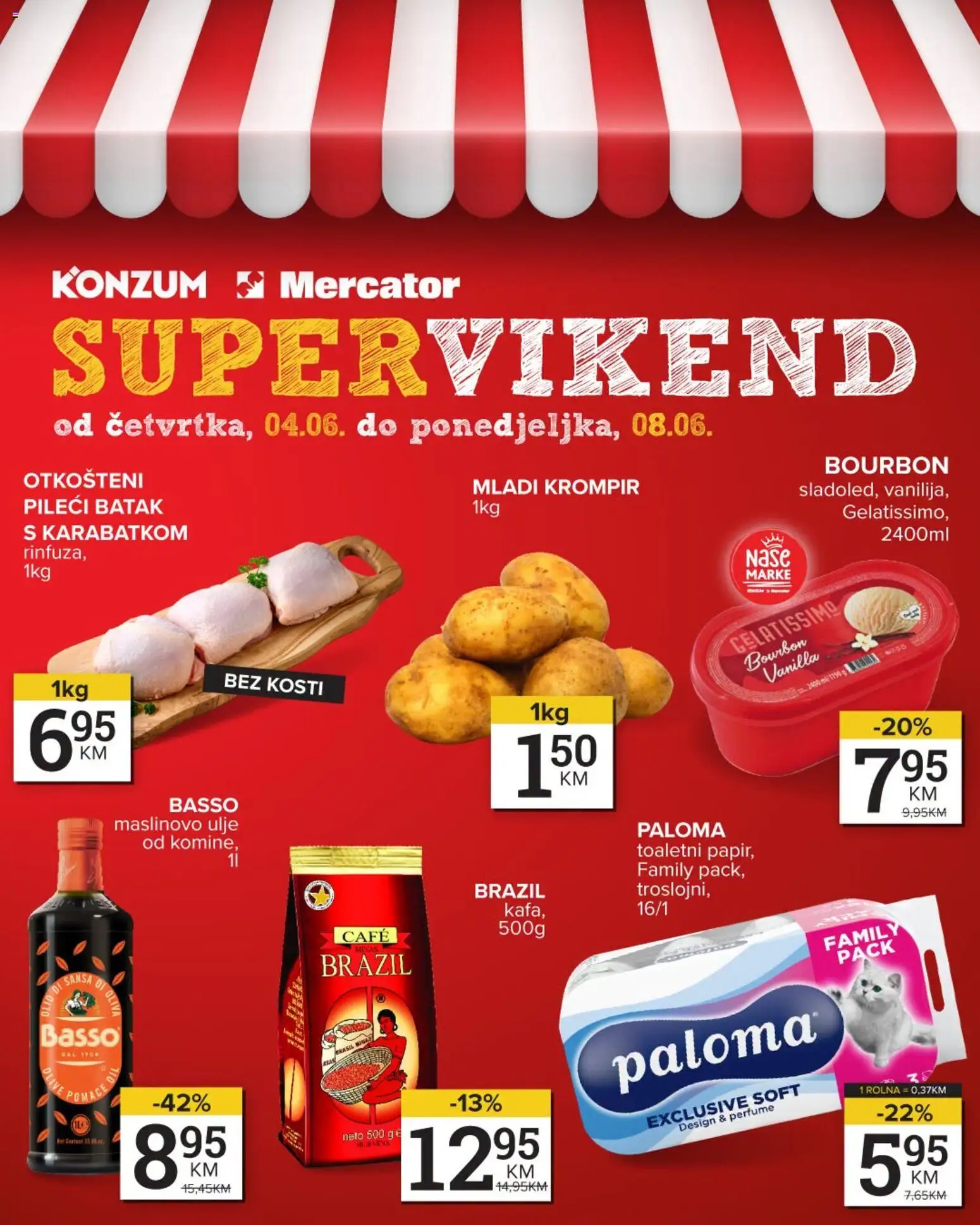 Pregled letka Mercator vikend akcija trgovine Mercator vrijedi od 04.06.2026