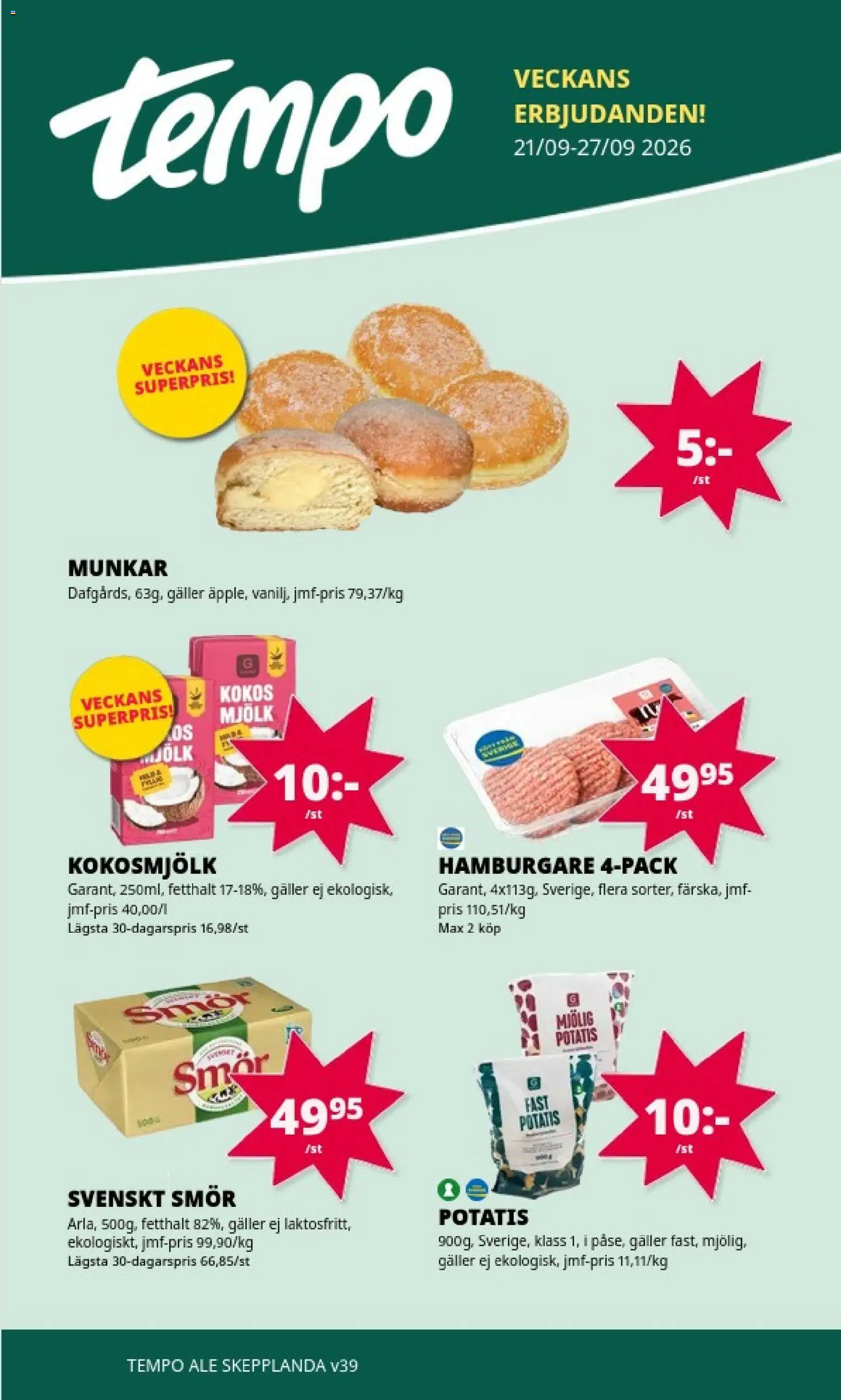 Förhandsgranska reklamblad Tempo erbjudanden från butik Tempo gäller från 20/09/2026