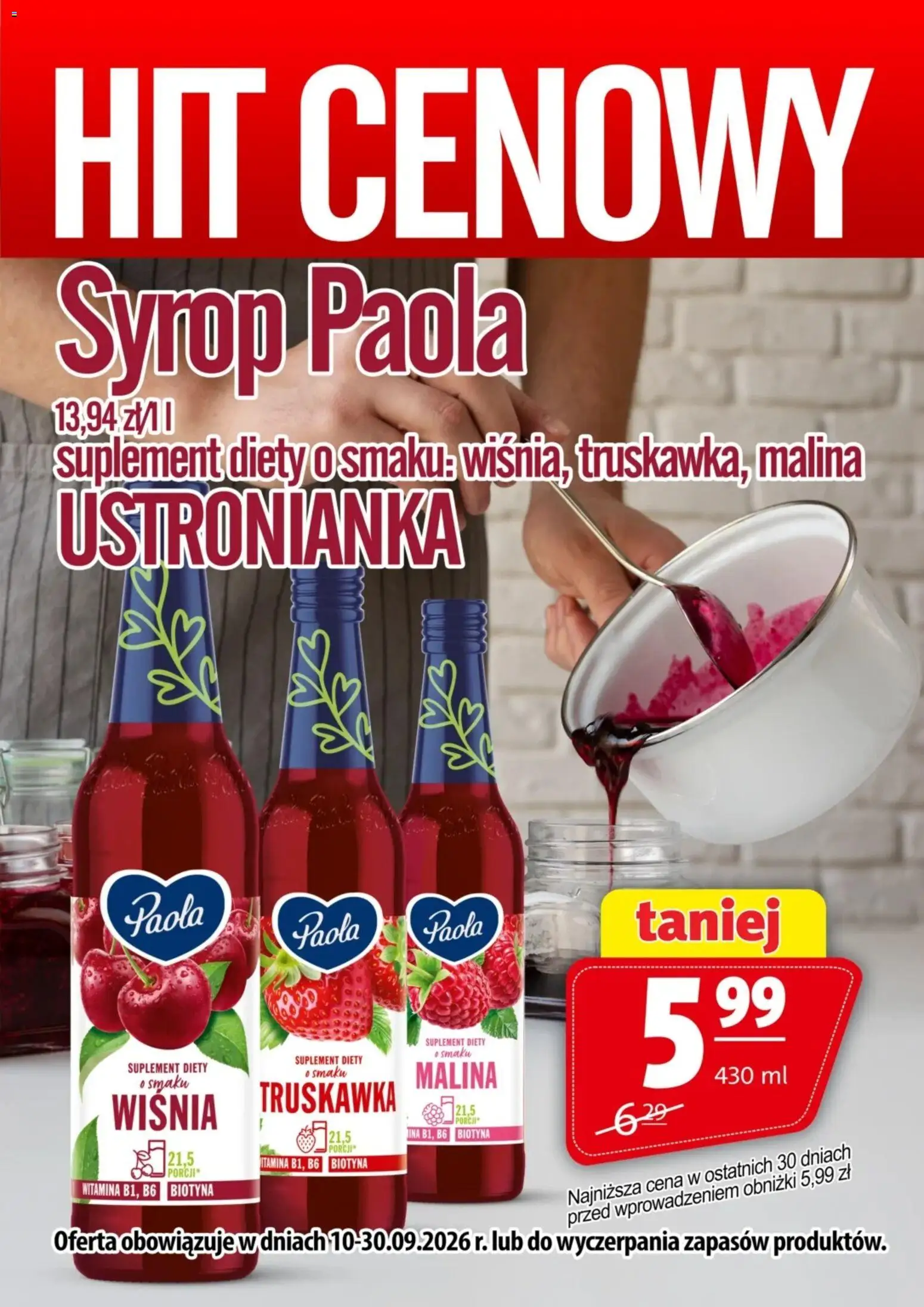 Pogląd gazetki "Prim Market promocja - Syrop Paola" ze sklepu Prim Market ważnej od 10.09.2026