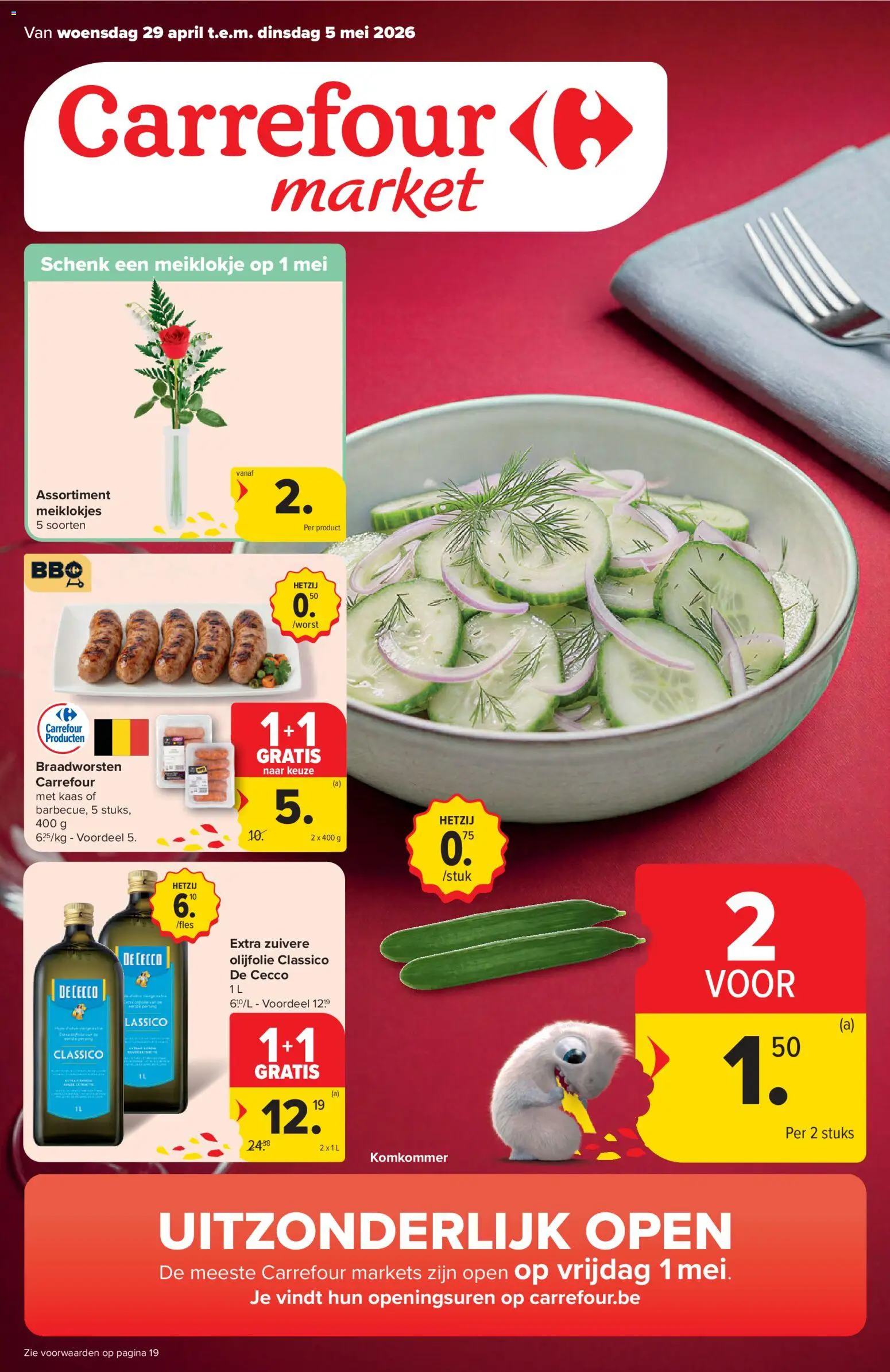 Voorbeeld van Carrefour market Folder week 18 van winkel Carrefour market geldig vanaf 29/04/2026 - Kaas, Olijfolie, Komkommer, Worst