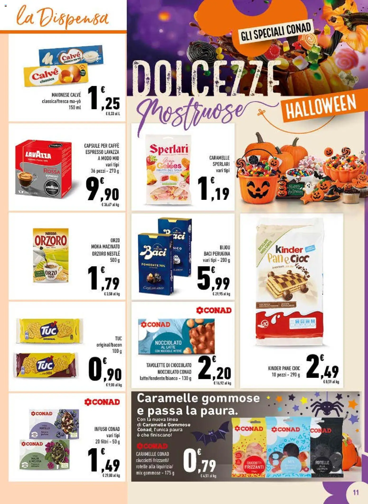 Anteprima dell'opuscolo Conad volantino City Lazio dal negozio Conad valido da 21/10/2026 - Caffè, Pane, Cioccolato, Crackers, Maionese, Caramelle, Nocciole, Macinato