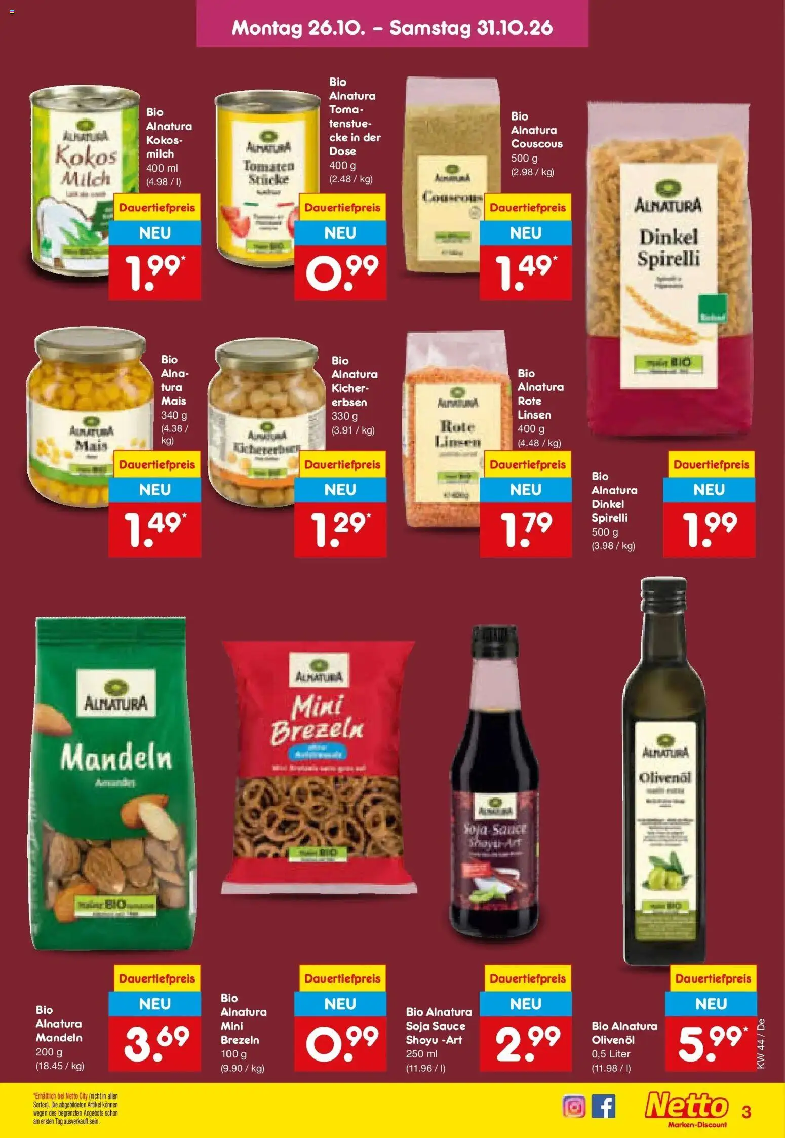 Vorschau von dem Prospekt des Geschäftes Netto Marken-Discount, gültig ab dem 26.10.2026