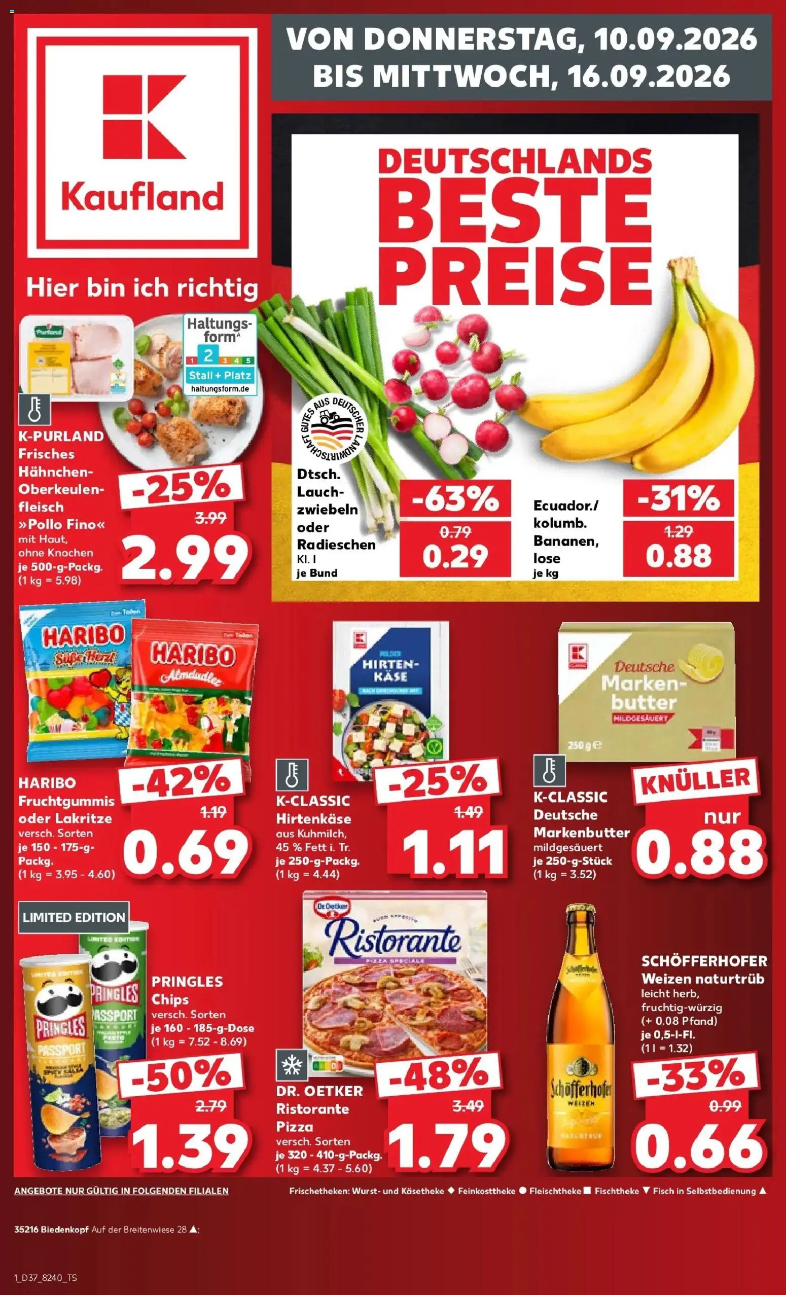 Vorschau von dem Prospekt des Geschäftes Kaufland, gültig ab dem 10.09.2026 - Pizza, Haribo, Fisch, Wurst, Lauch, Ristorante, Zwiebeln, Hahnchen