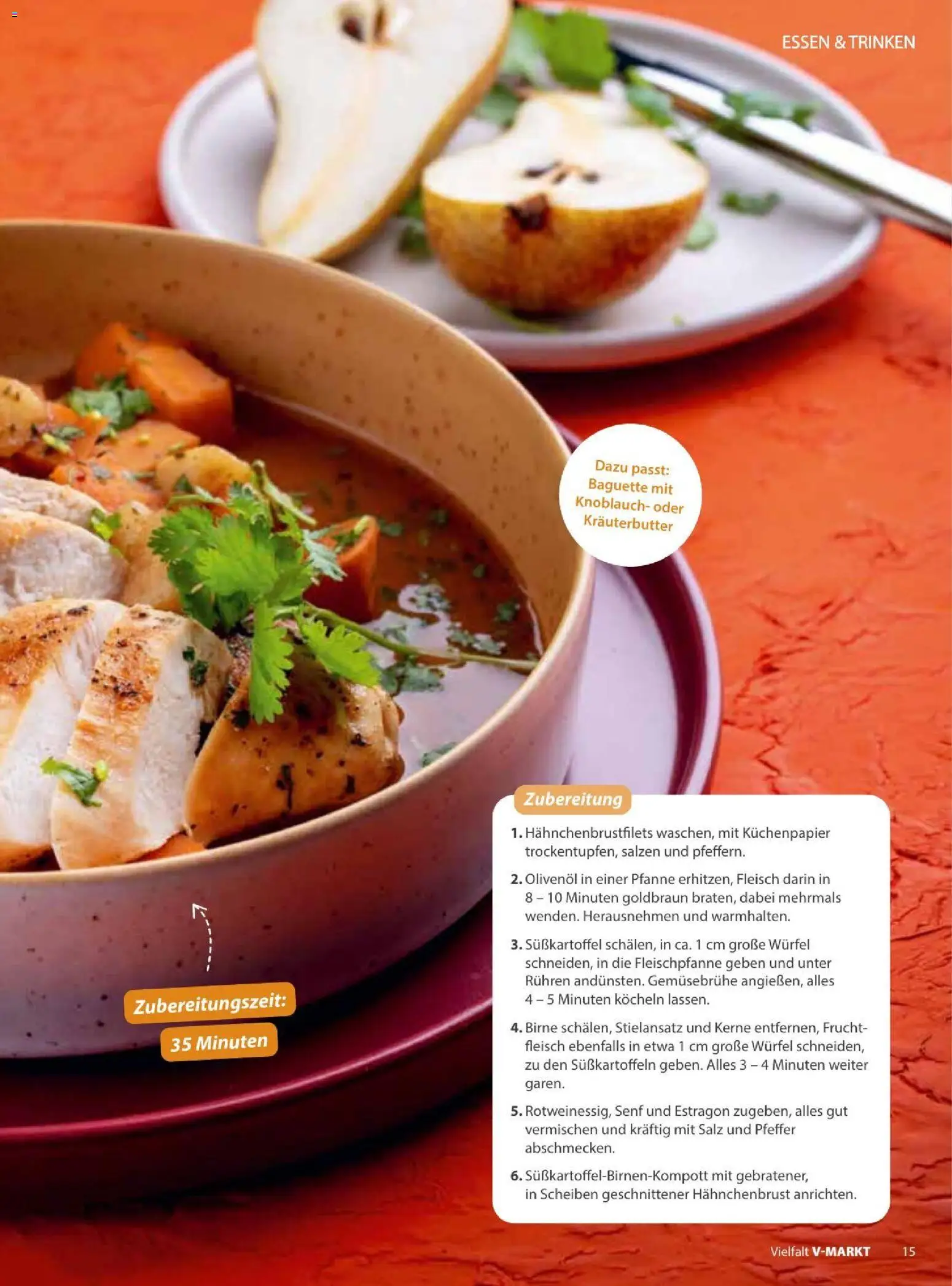 Vorschau von dem Prospekt des Geschäftes V-Markt, gültig ab dem 01.09.2026 - Fleisch, Knoblauch, Salz, Birne, Kräuterbutter, Pfeffer, Hahnchenbrust, Olivenol