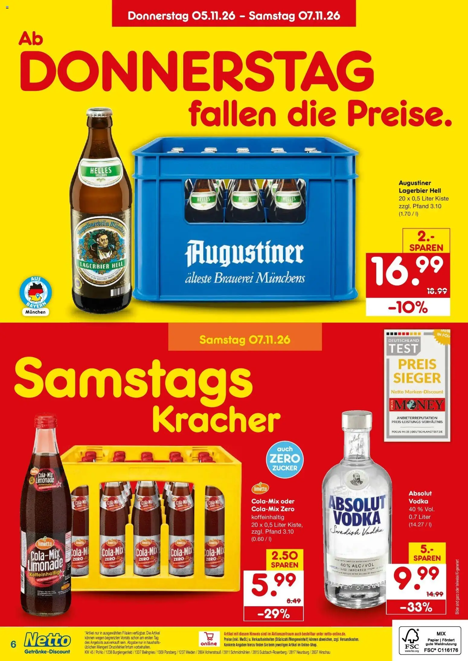 Vorschau von dem Prospekt des Geschäftes Netto Marken-Discount, gültig ab dem 02.11.2026 - Bilder, Cola, Vodka, Zucker, Limonade