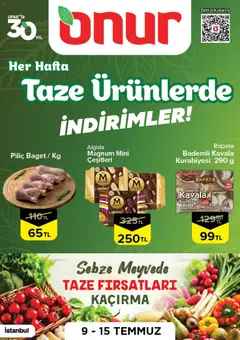 Onur Market Onur Market - Taze Ürünlerde İndirimler 09.07.2026 - Broşürünün önizlemesi