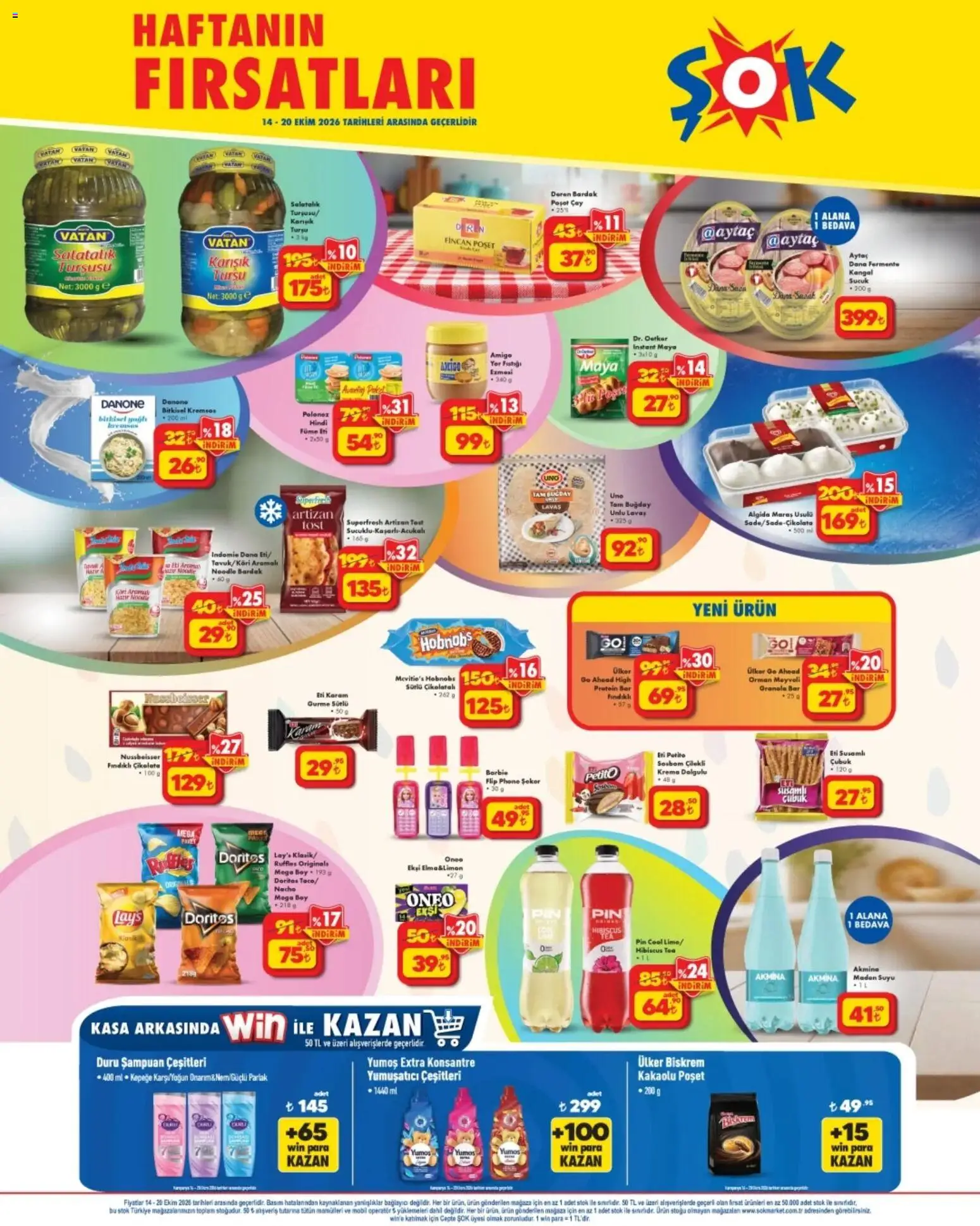 Şok Market Şok Market Katalog 14.10.2026 - Broşürünün önizlemesi - Çay, Şeker, Krema, Sucuk, Salatalık, Bardak, Atlet, Bağlayıcı