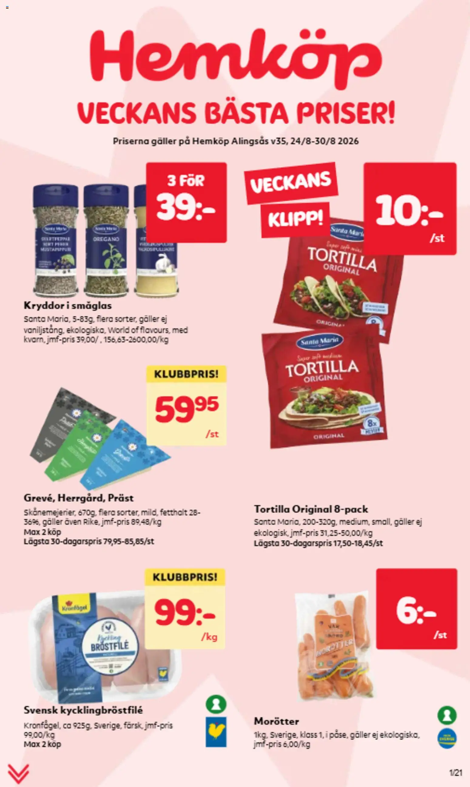 Förhandsgranska reklamblad Hemköp erbjudanden från butik Hemköp gäller från 24/08/2026