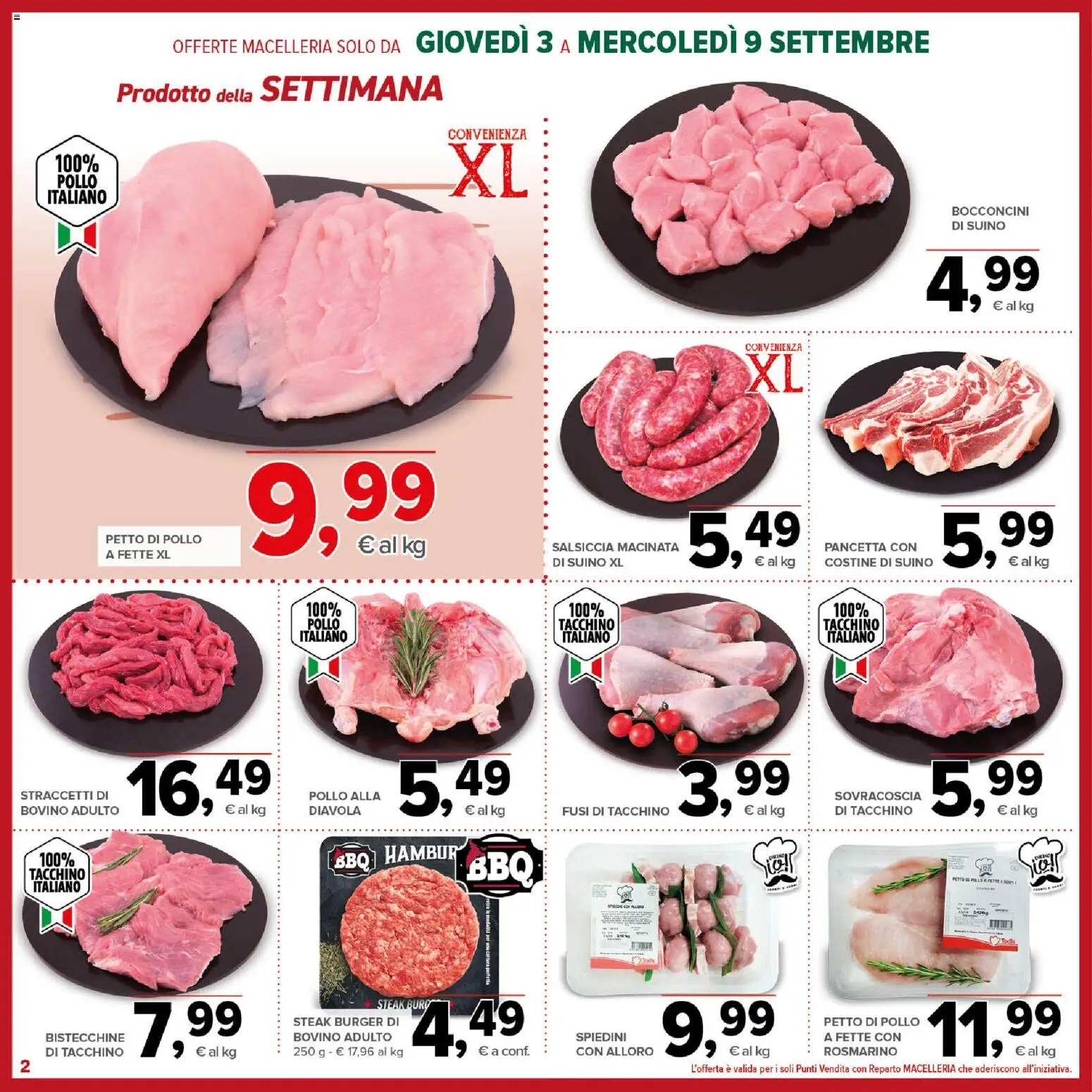 Anteprima dell'opuscolo Todis volantino dal negozio Todis valido da 03/09/2026 - Pollo, Tacchino, Rosmarino, Salsiccia, Bovino, Petto di Pollo, Pancetta, Spiedini