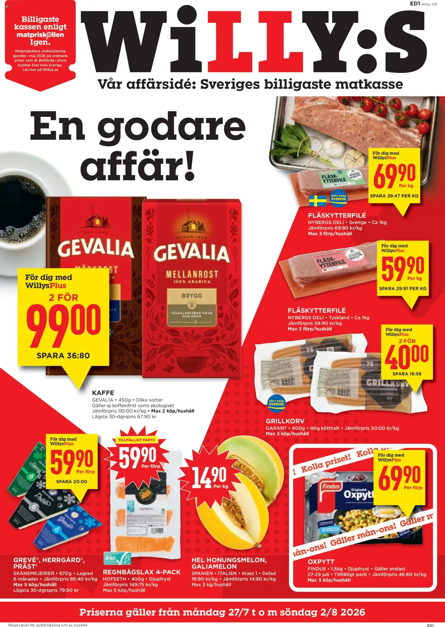 Förhandsgranska reklamblad Willys erbjudanden från butik Willys gäller från 27/07/2026