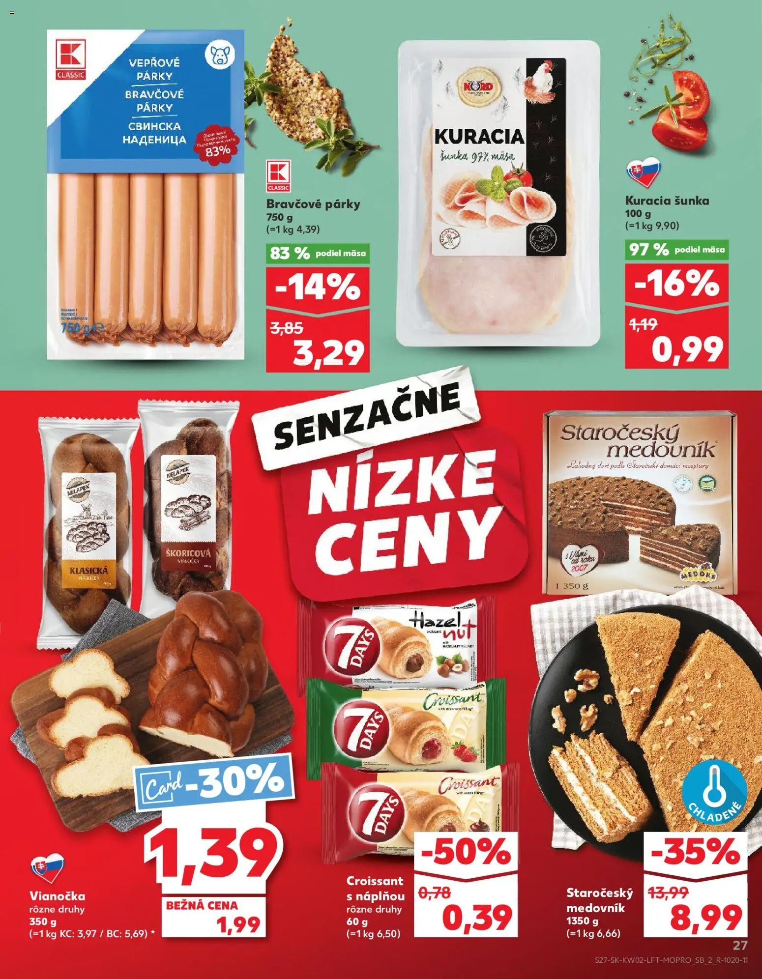 Náhľad Kaufland letáku platného od 08.01.2026 - Medovník, Croissant, Šunka, Párky, Vianočka