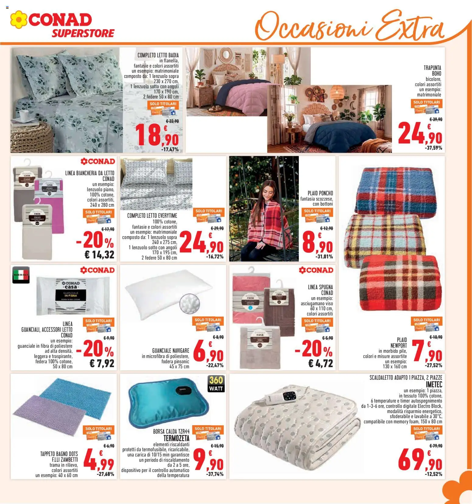 Anteprima dell'opuscolo Conad volantino Superstore Lazio dal negozio Conad valido da 05/11/2026 - Borsa, Bagno, Guanciale, Plaid, Spugna, Asciugamano, Trapunta, Biancheria da letto
