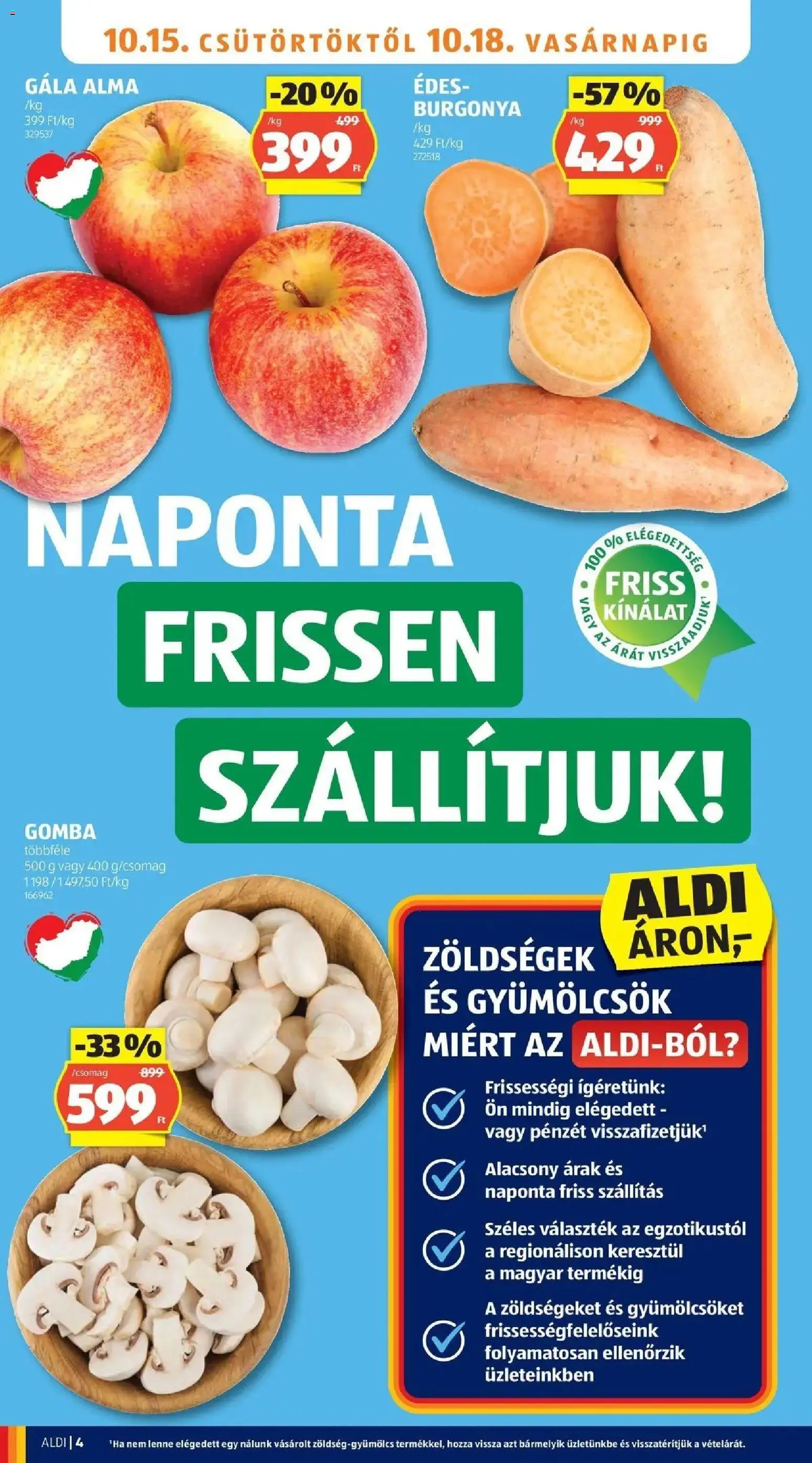 Aldi - Aldi aktuális akciós újság megtekintése, amely érvényes 2026.10.15.-től