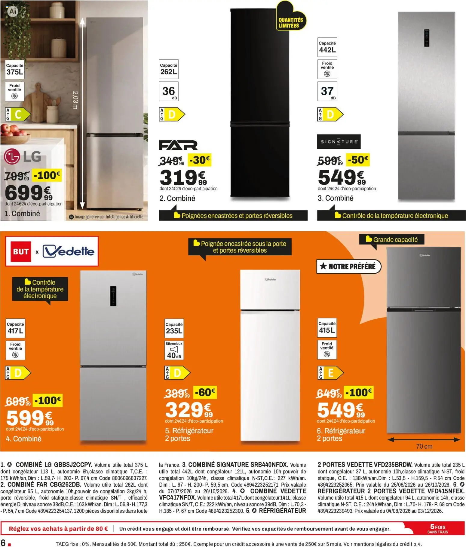 Prévisualisation de But catalogue du magasin But formulaire valide 28/08/2026 - Réfrigérateur, Congélateur, Porte, Poignées, Portes