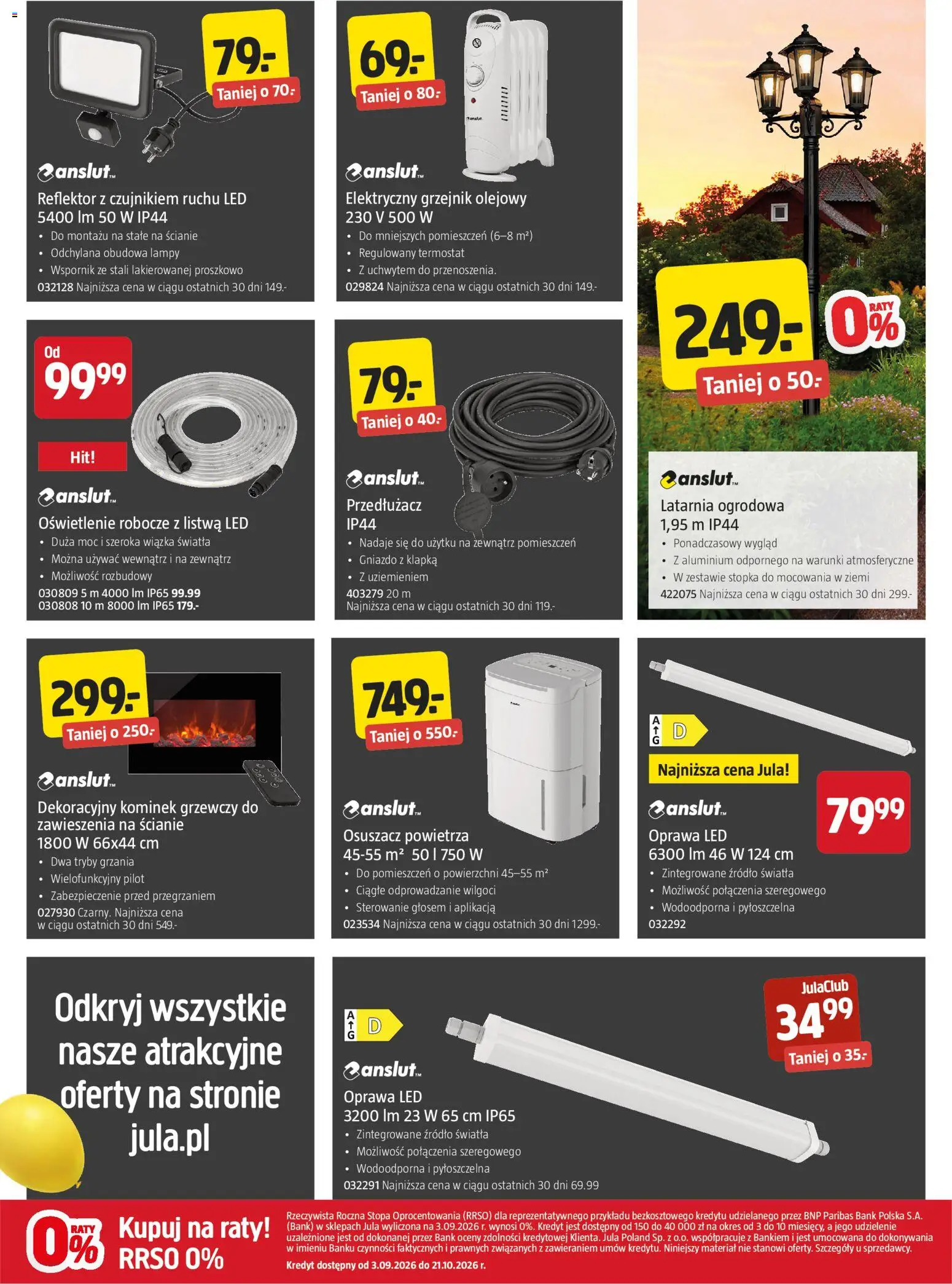 Pogląd gazetki "Jula gazetka" ze sklepu Jula ważnej od 24.09.2026 - Osuszacz powietrza, Przedłużacz, Oświetlenie