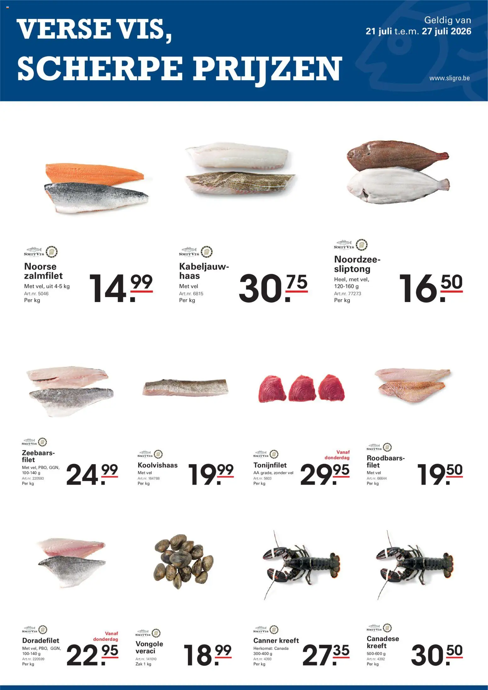 Voorbeeld van Sligro Folder van winkel Sligro geldig vanaf 21/07/2026 - Haas, Zak, Zalmfilet, Filet