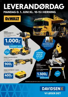 Eksempel på tilbudsavis Davidsen - Leverandørdag Dewalt Herning fra butik Davidsen gyldig fra 01/06/2026