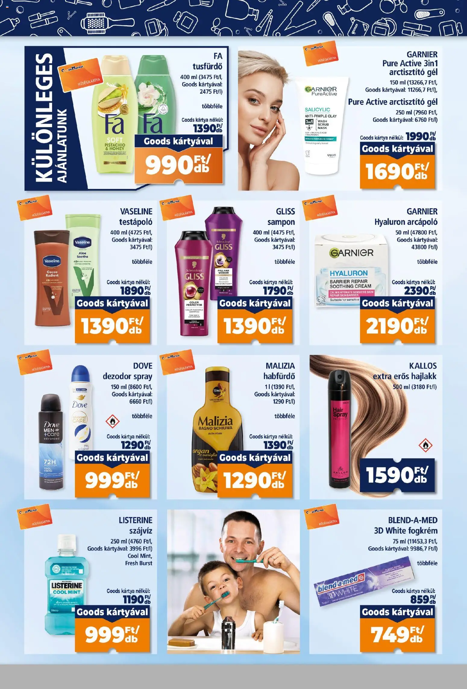 Goods Market - Goods Market Hűségkártyás ajánlataink megtekintése, amely érvényes 2026.10.22.-től - Vegán, Dove, Sampon, Hajlakk, Tusfürdő, Testápoló, Lé, Gél