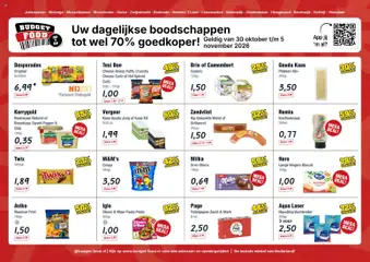 Voorbeeld van Budget Food folder van winkel Budget Food geldig vanaf 30-10-2026