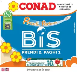 Anteprima dell'opuscolo Pronti, partenza, BIS dal negozio Conad valido da 14/07/2026