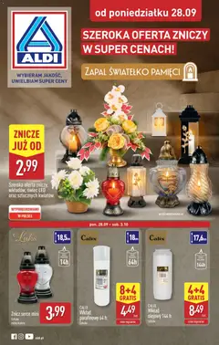 Pogląd gazetki "Aldi gazetka - Znicze i stroiki" ze sklepu Aldi ważnej od 28.09.2026
