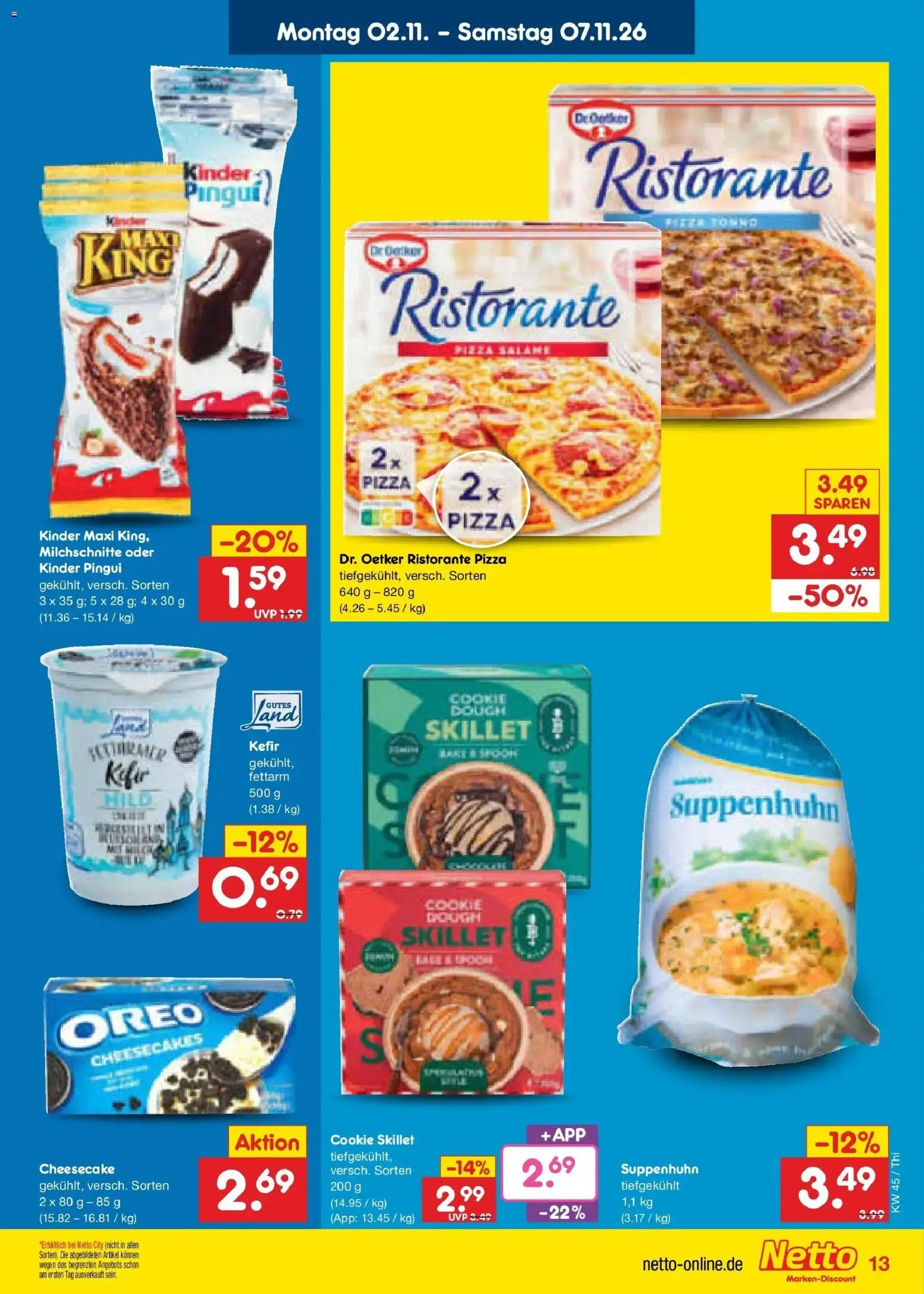 Vorschau von dem Prospekt des Geschäftes Netto Marken-Discount, gültig ab dem 02.11.2026 - Pizza, Kefir, Ristorante, Salami
