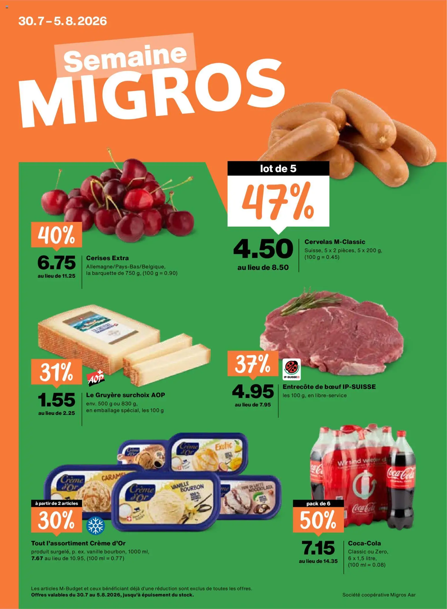 Vorschau des Merkblatts Migros aktionen FR vom Shop Migros gültig von 30.07.2026 bis 05.08.2026