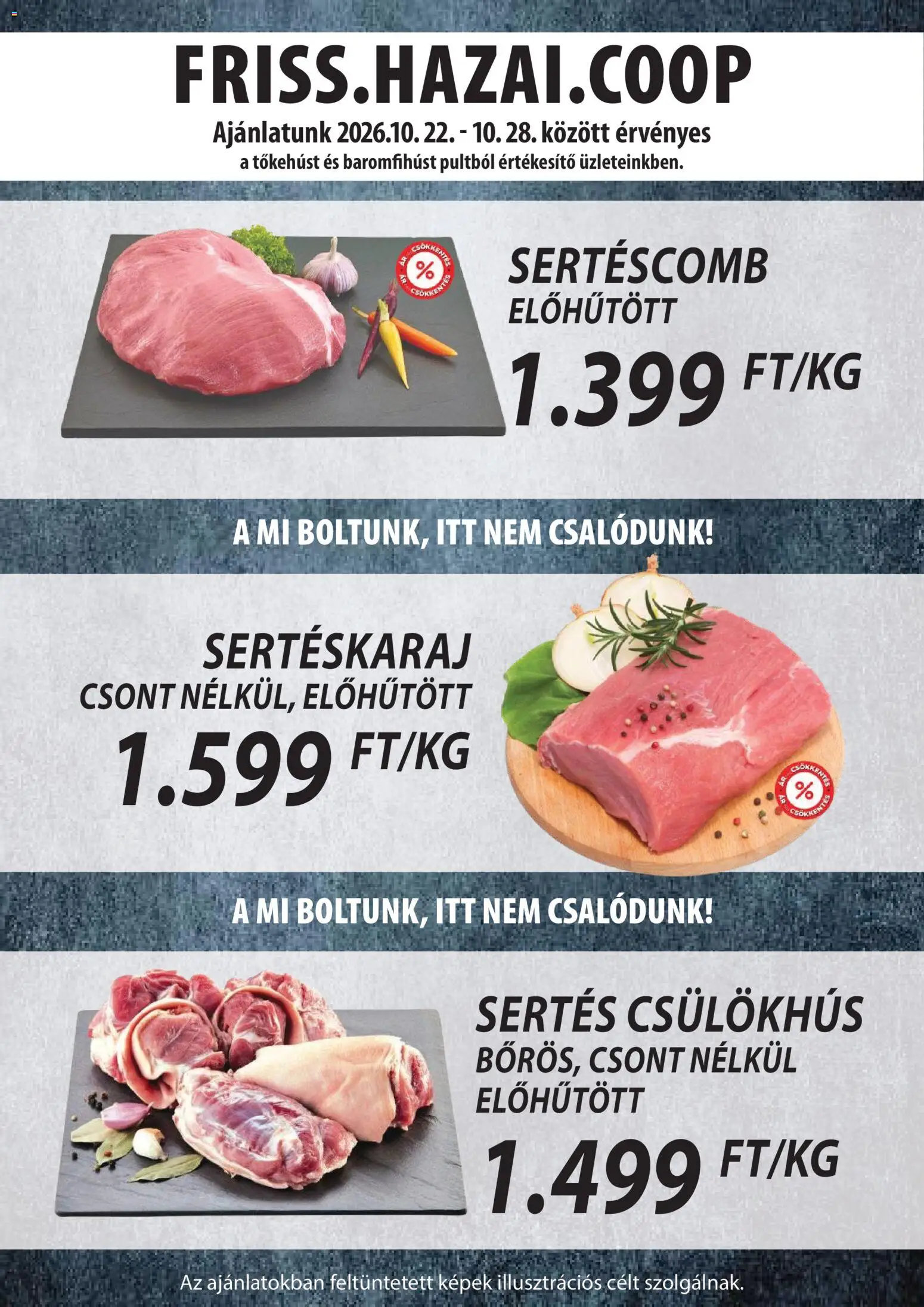 COOP Szolnok - COOP Szolnok akciós újság megtekintése, amely érvényes 2026.10.22.-től - Sertéscomb, Sertéskaraj