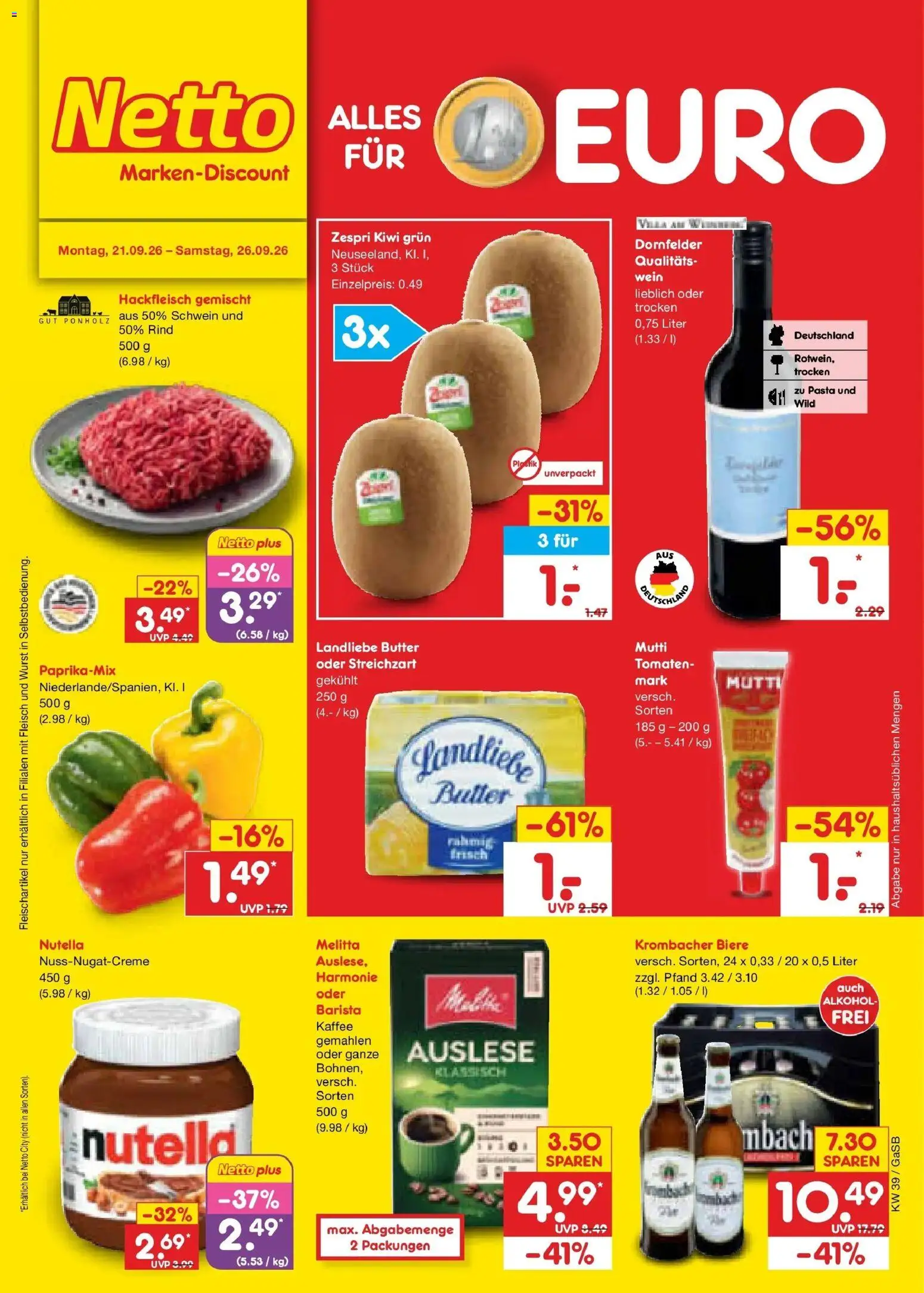Vorschau von dem Prospekt des Geschäftes Netto Marken-Discount, gültig ab dem 21.09.2026