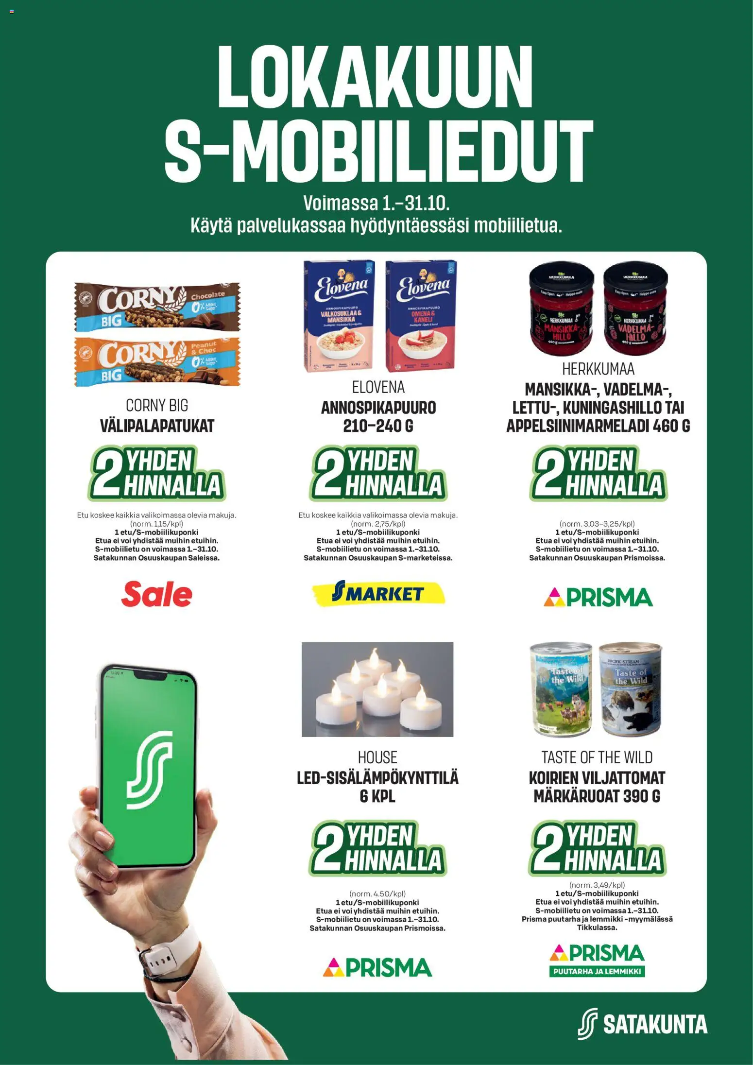 Kaupan S-market S-market Lokakuun S--Mobiiliedut esikatselu, voimassa 01/10/2026 - Voi, Vadelma, Kaneli