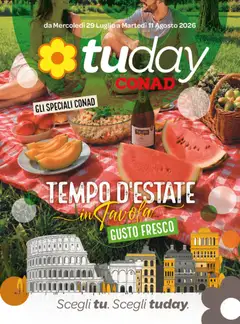 Anteprima dell'opuscolo Conad volantino Tuday Lazio dal negozio Conad valido da 29/07/2026