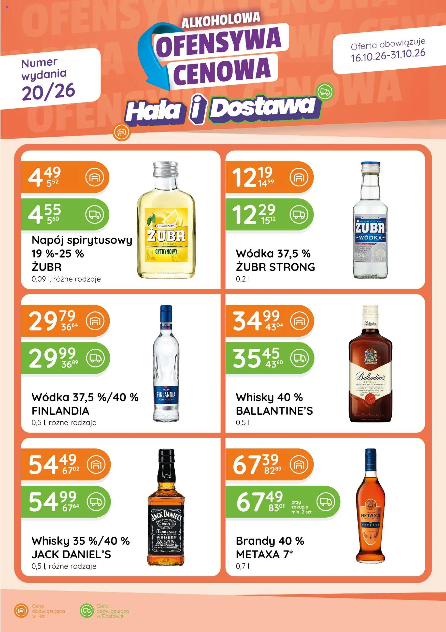 Pogląd gazetki "Eurocash gazetka - Ofensywa Alkoholowa" ze sklepu Eurocash ważnej od 16.10.2026 - Whisky, Metaxa, Wódka, Brandy, Jack Daniel's, Scotch whisky