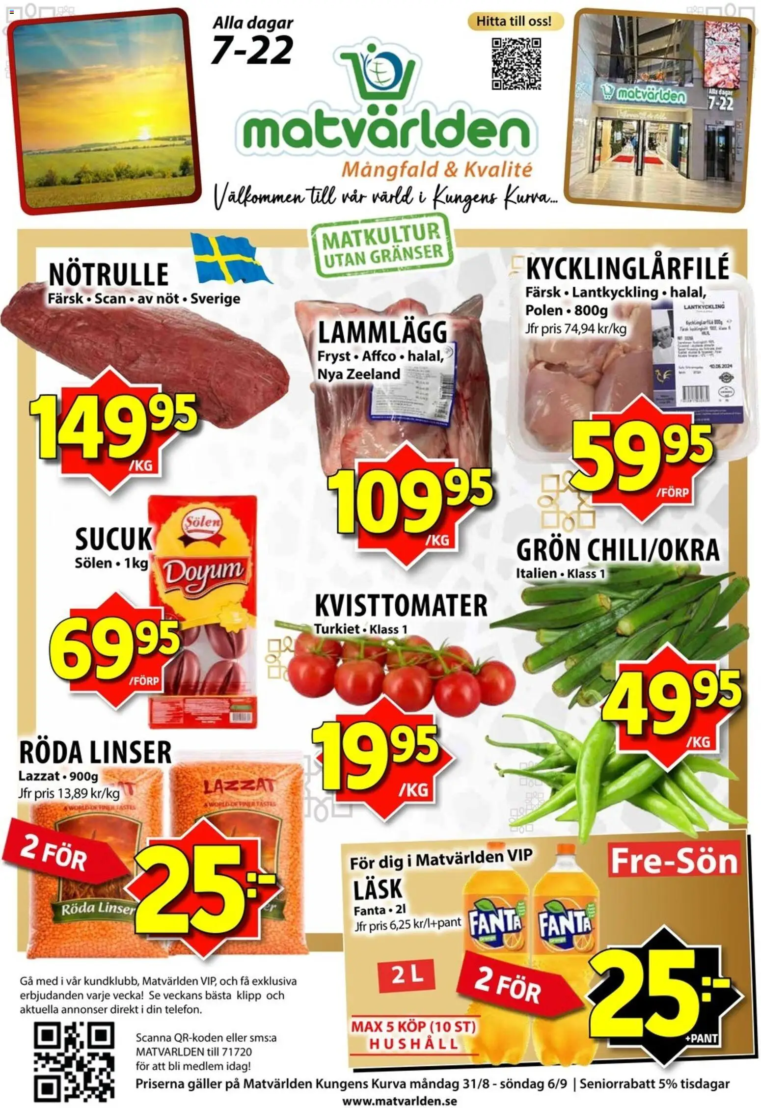 Förhandsgranska reklamblad Matvärlden erbjudanden från butik Matvärlden gäller från 31/08/2026