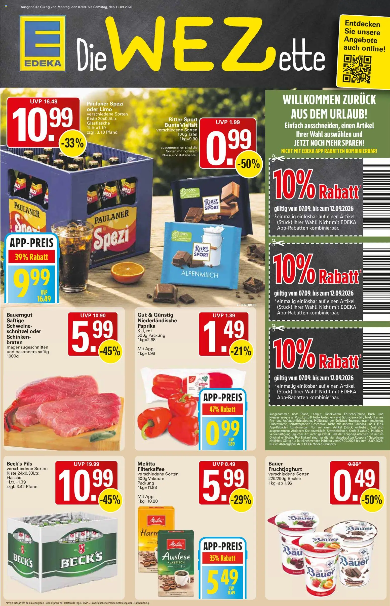 Vorschau von dem Prospekt des Geschäftes WEZ, gültig ab dem 07.09.2026